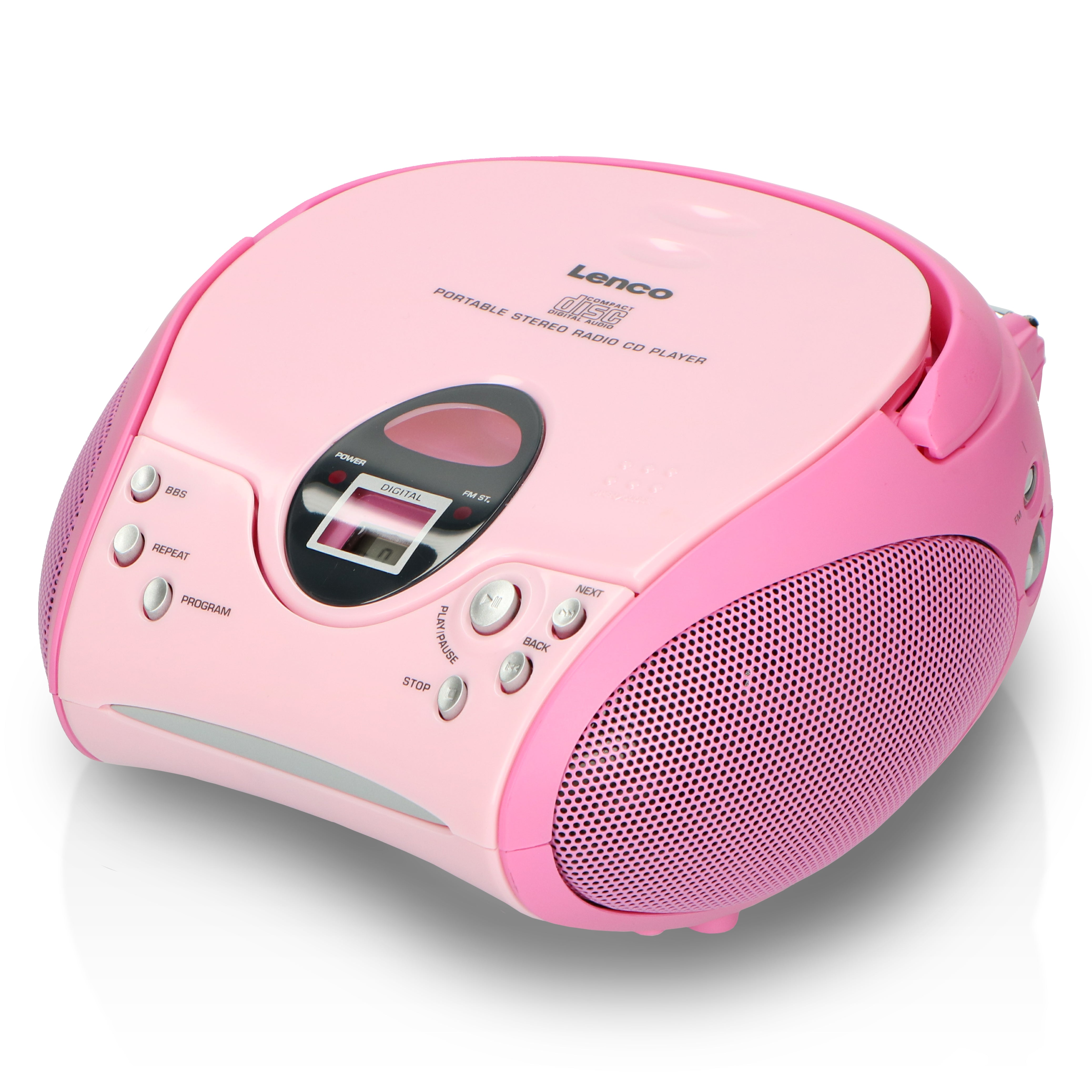 LENCO SCD-24 Pink - Portable stereo FM radio with CD player - Pink