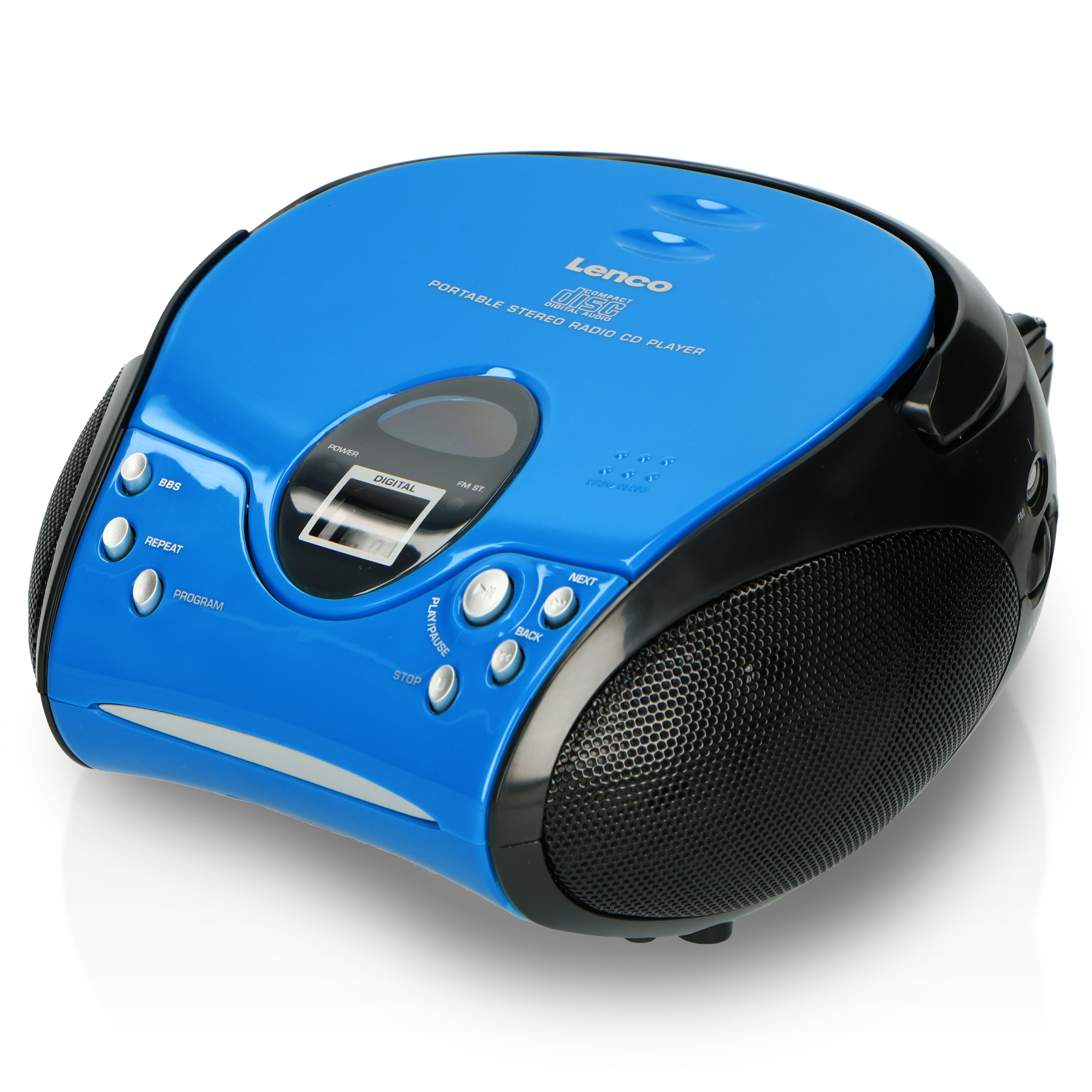 LENCO SCD-24 Blue/Black UK - Portable stereo FM radio with CD player - Blue/black