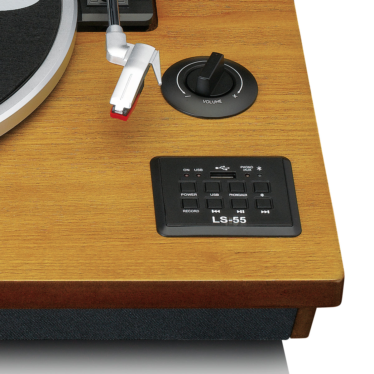 LENCO LS-55WA UK - Turntable with Bluetooth®, USB MP3 encoder, speakers - Wood