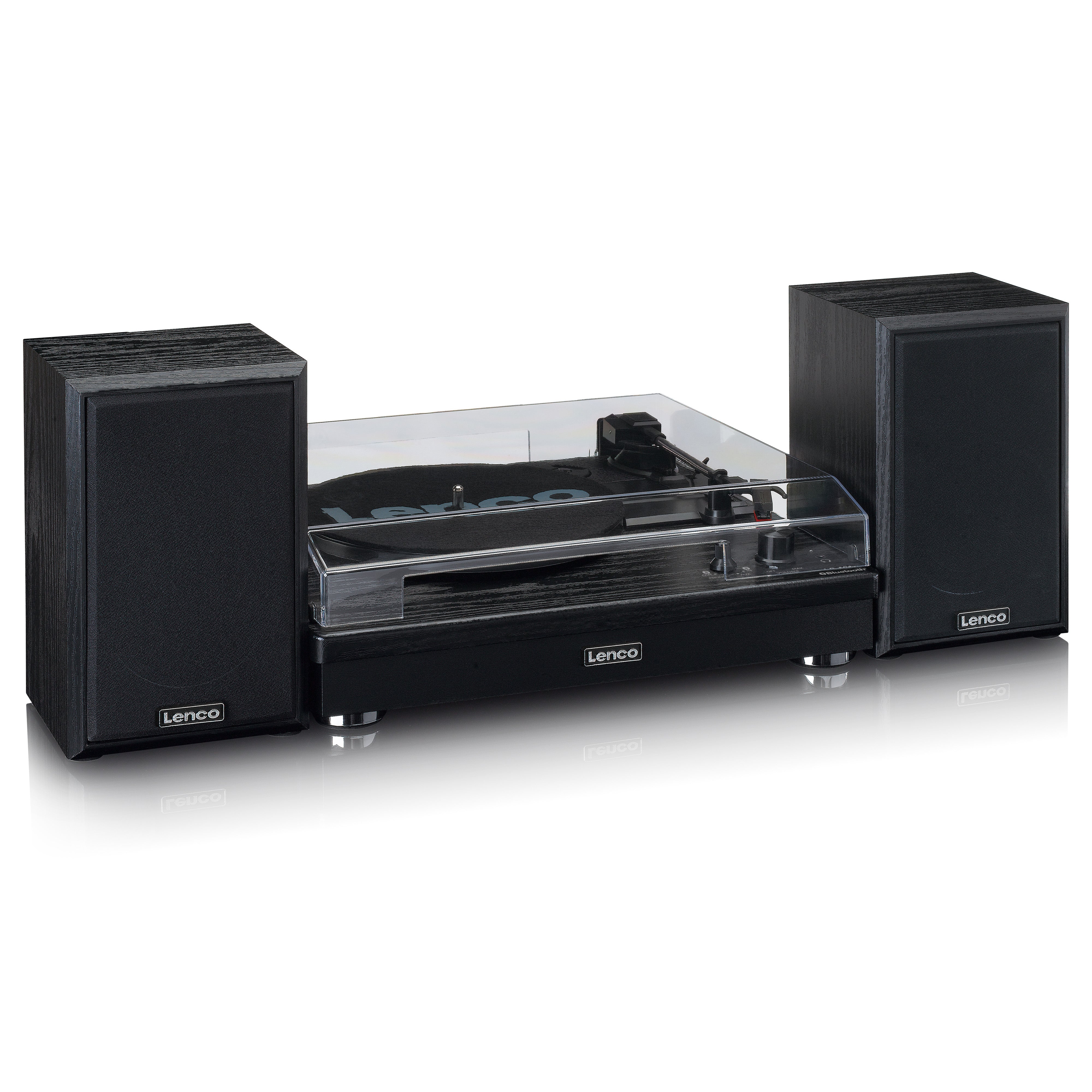 LENCO - LS-101BK - Belt drive wooden turntable