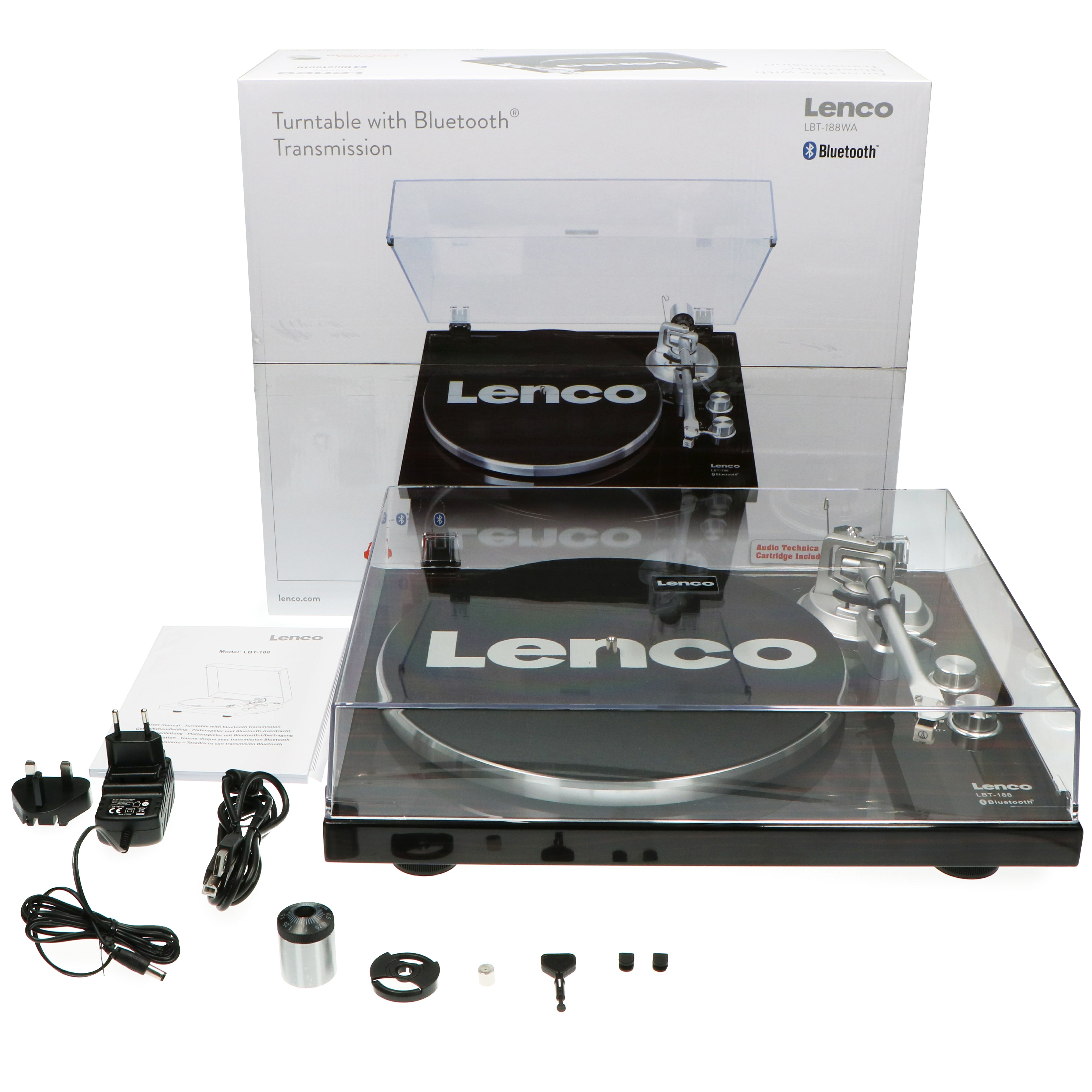 LENCO LBT-188WA - Turntable with Bluetooth® transmission, dark brown