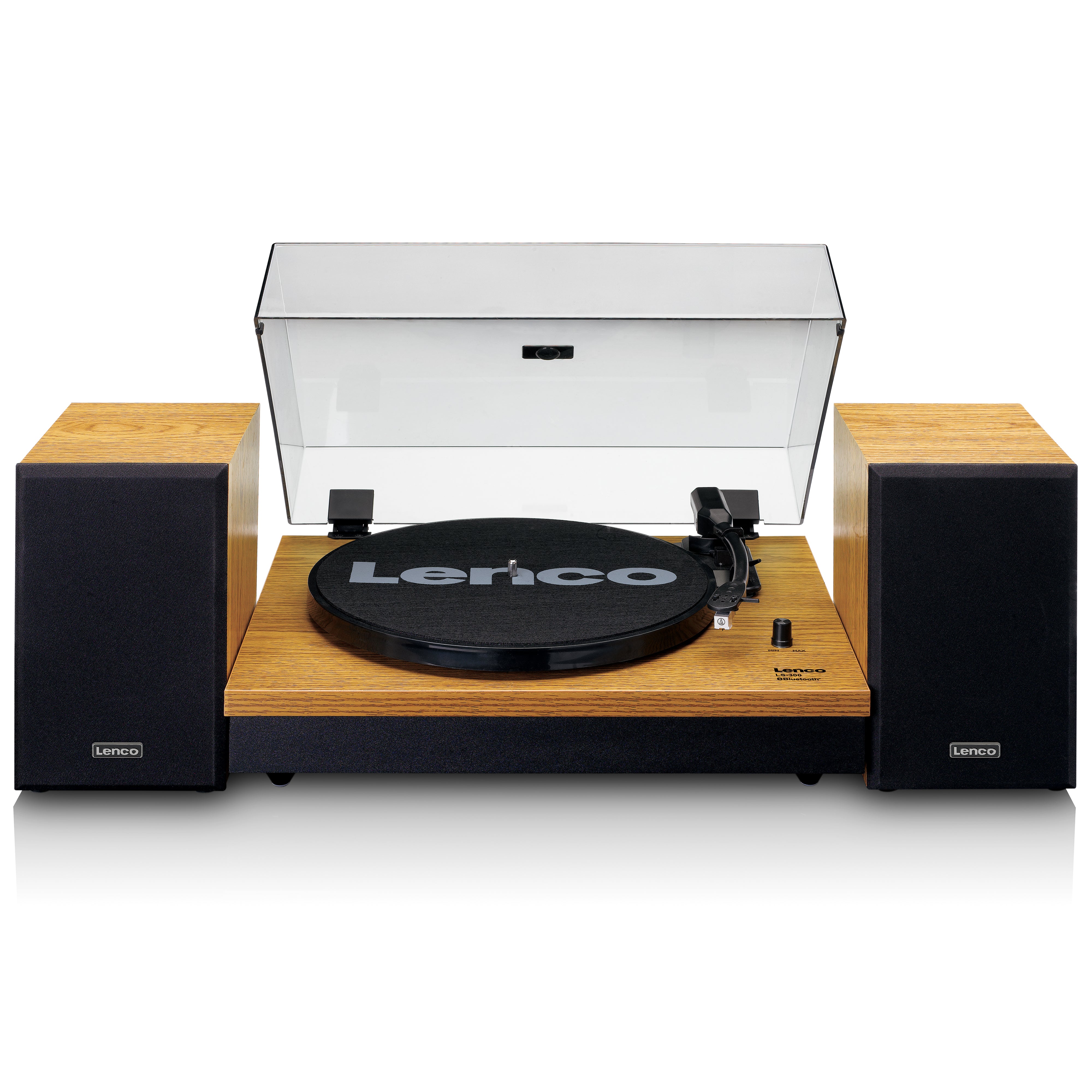 LENCO LS-300WD - Turntable with Bluetooth® and two separate speakers, wood