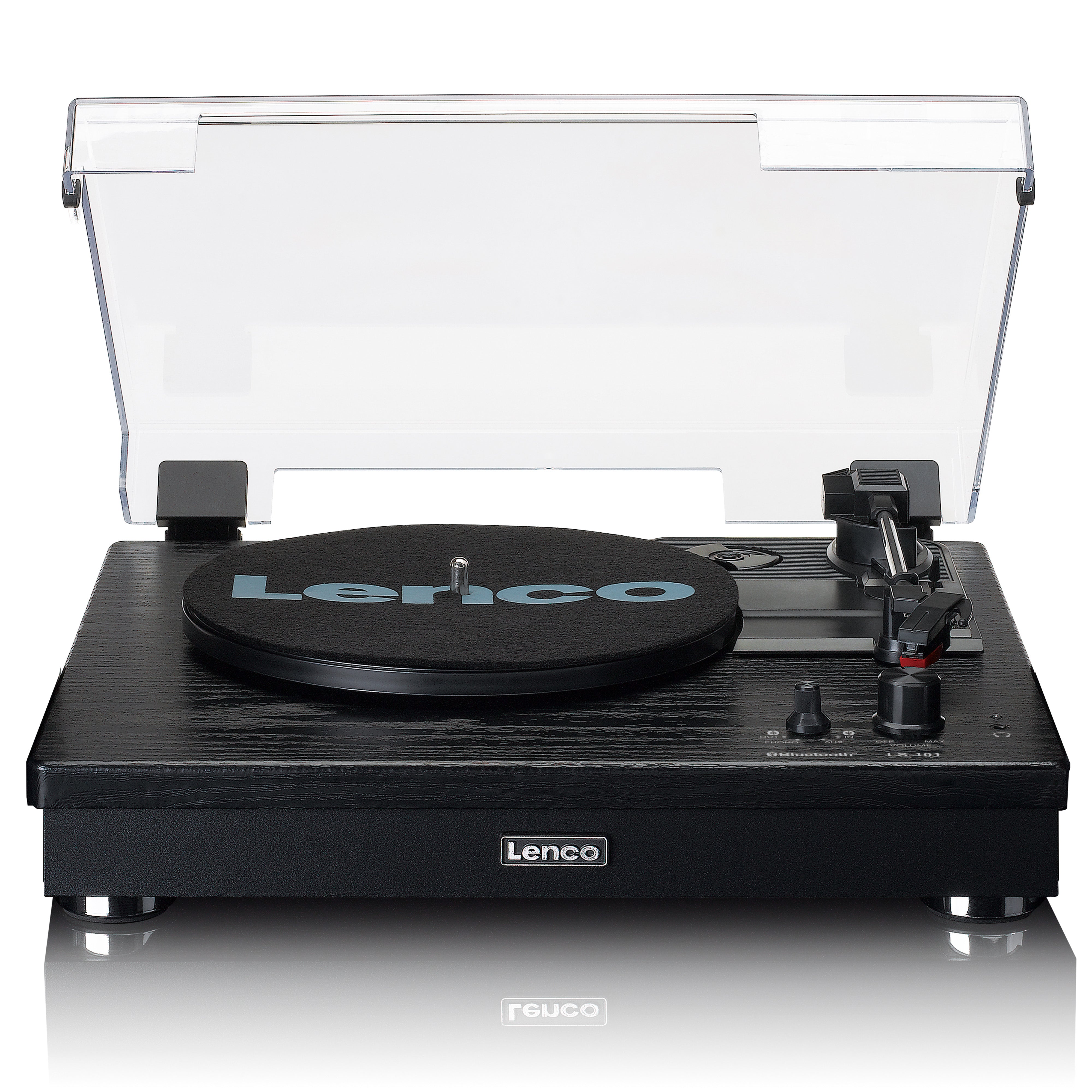 LENCO - LS-101BK - Belt drive wooden turntable