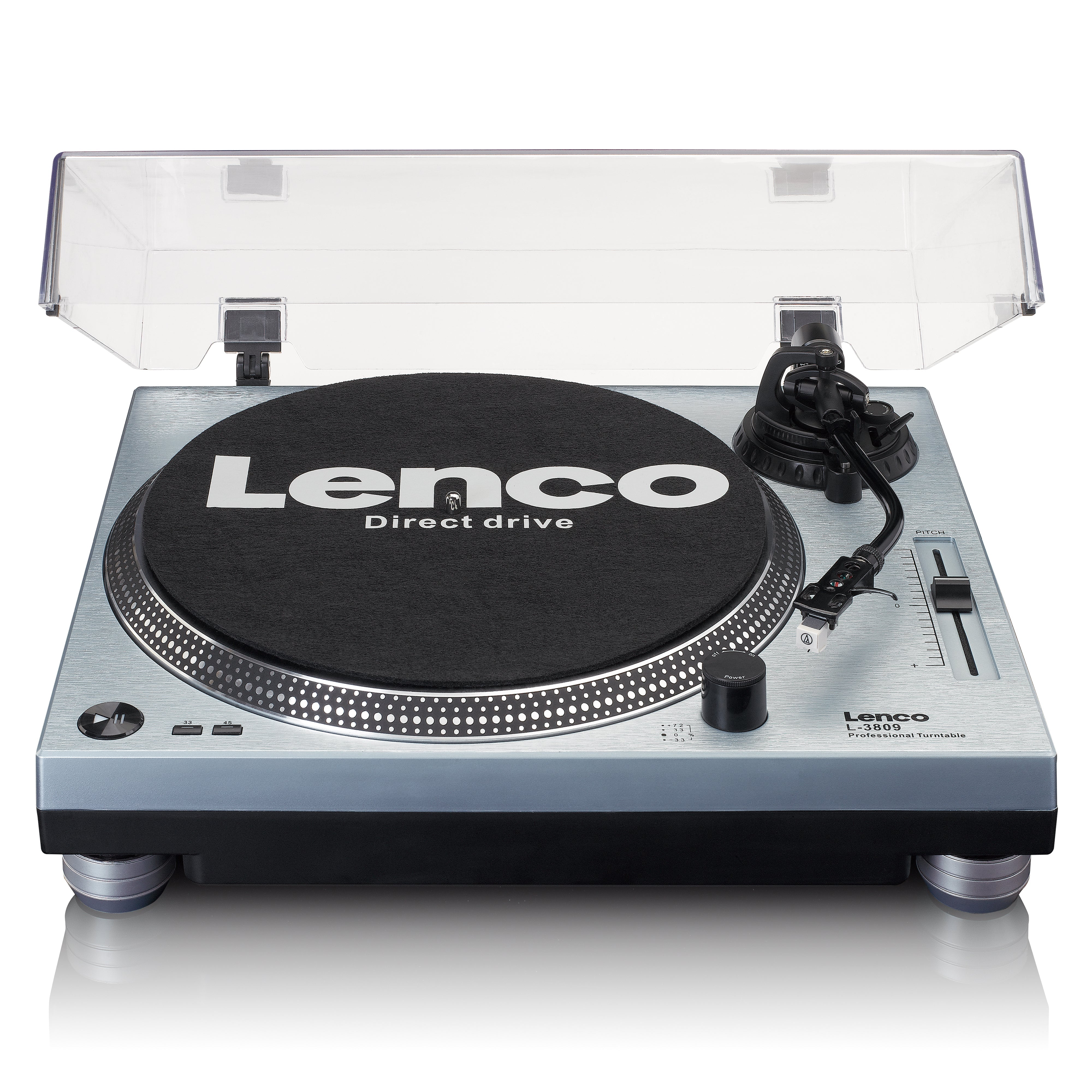 LENCO L-3809ME - Direct drive turntable with USB / PC Encoding - Metallic blue - Refurbished
