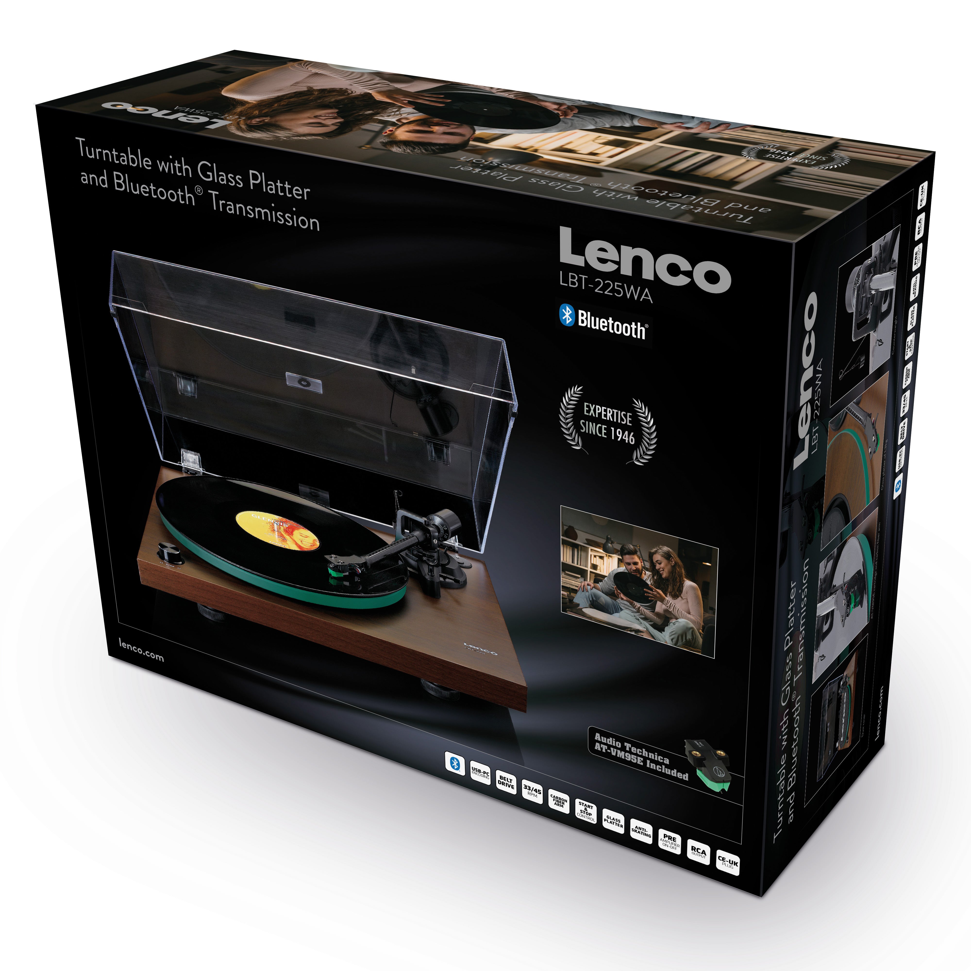 LENCO LBT-225WA - Record player with Bluetooth® transmission - dark brown