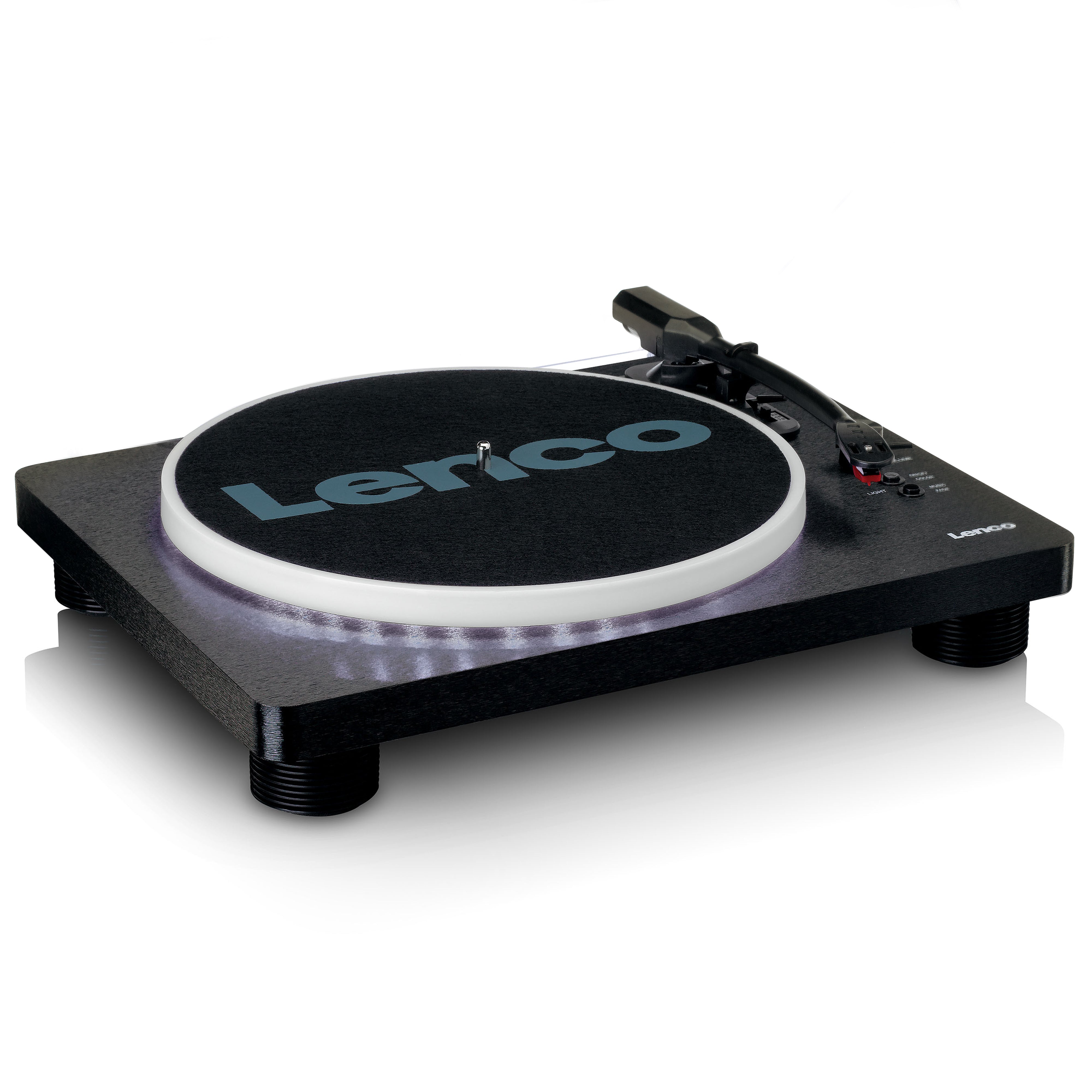 LENCO LS-50LEDBK UK - Turntable with PC encoding, speakers and lights