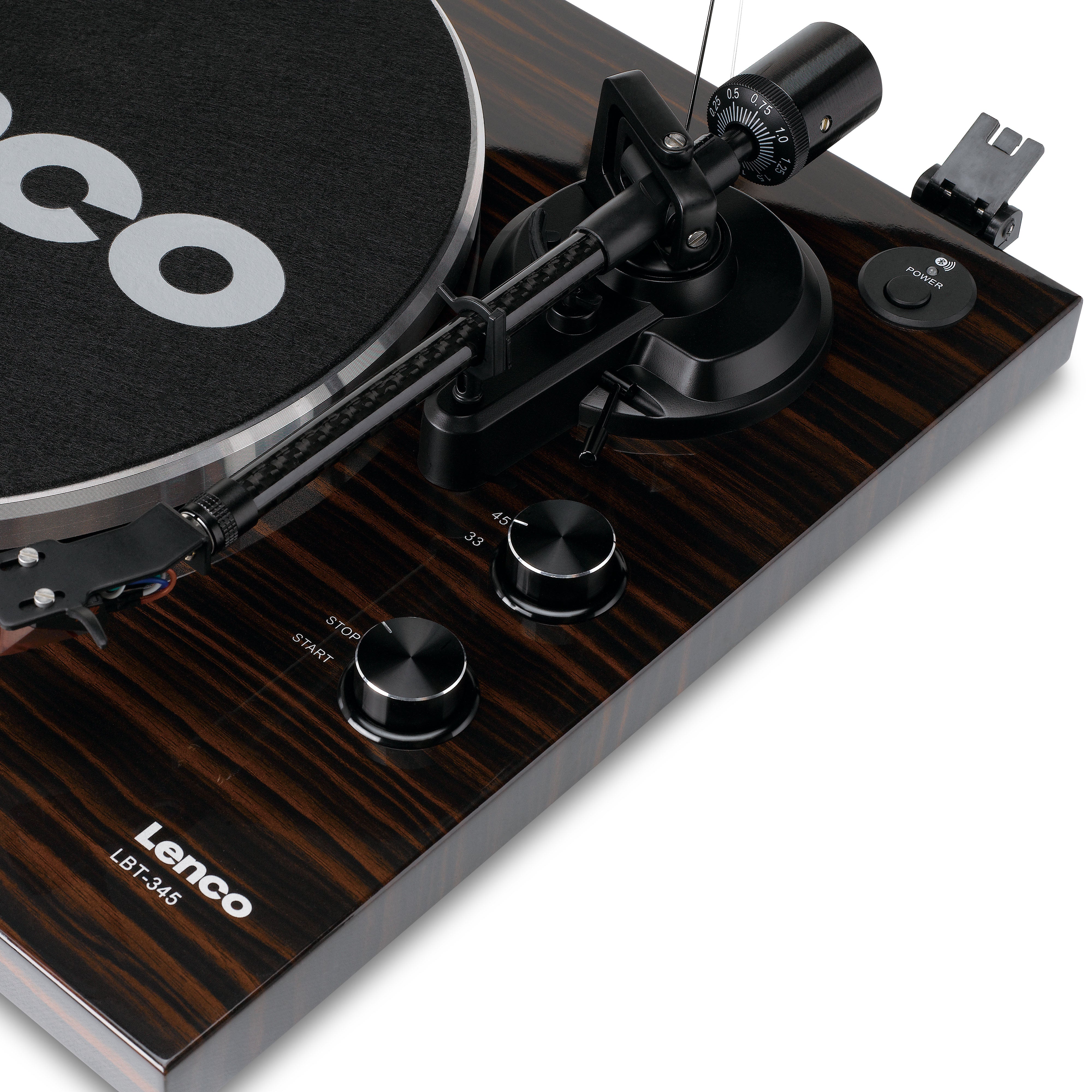 Lenco LBT-345WA - Turntable with Bluetooth Connectivity, Walnut