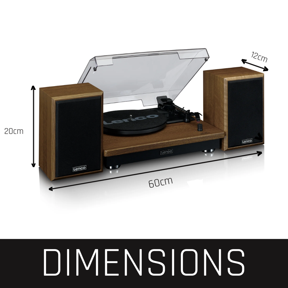 LENCO LS-100WD UK - Turntable with built-in speakers - Wood