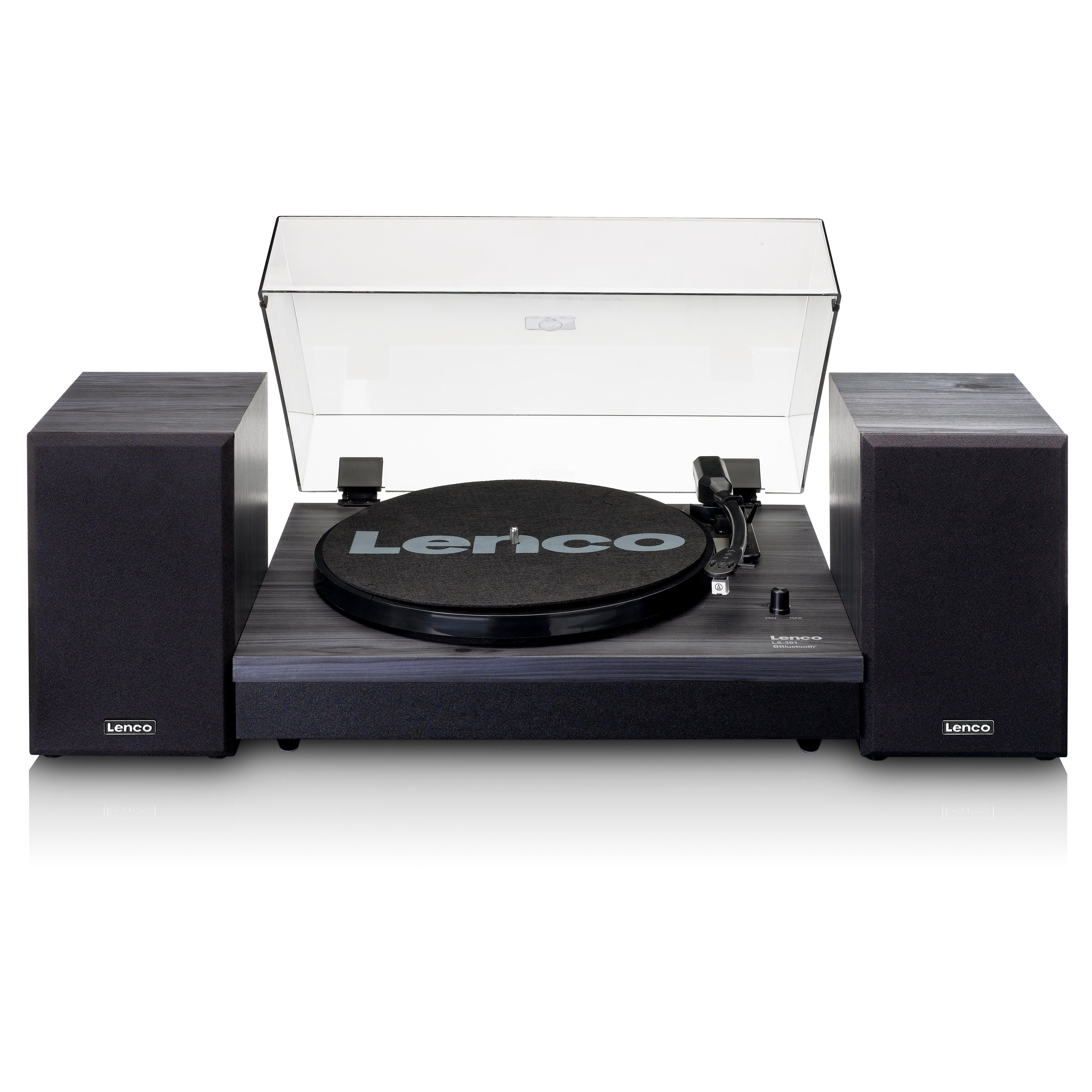 Lenco LS-301BK - Turntable with Bluetooth Connectivity and Speakers, Black