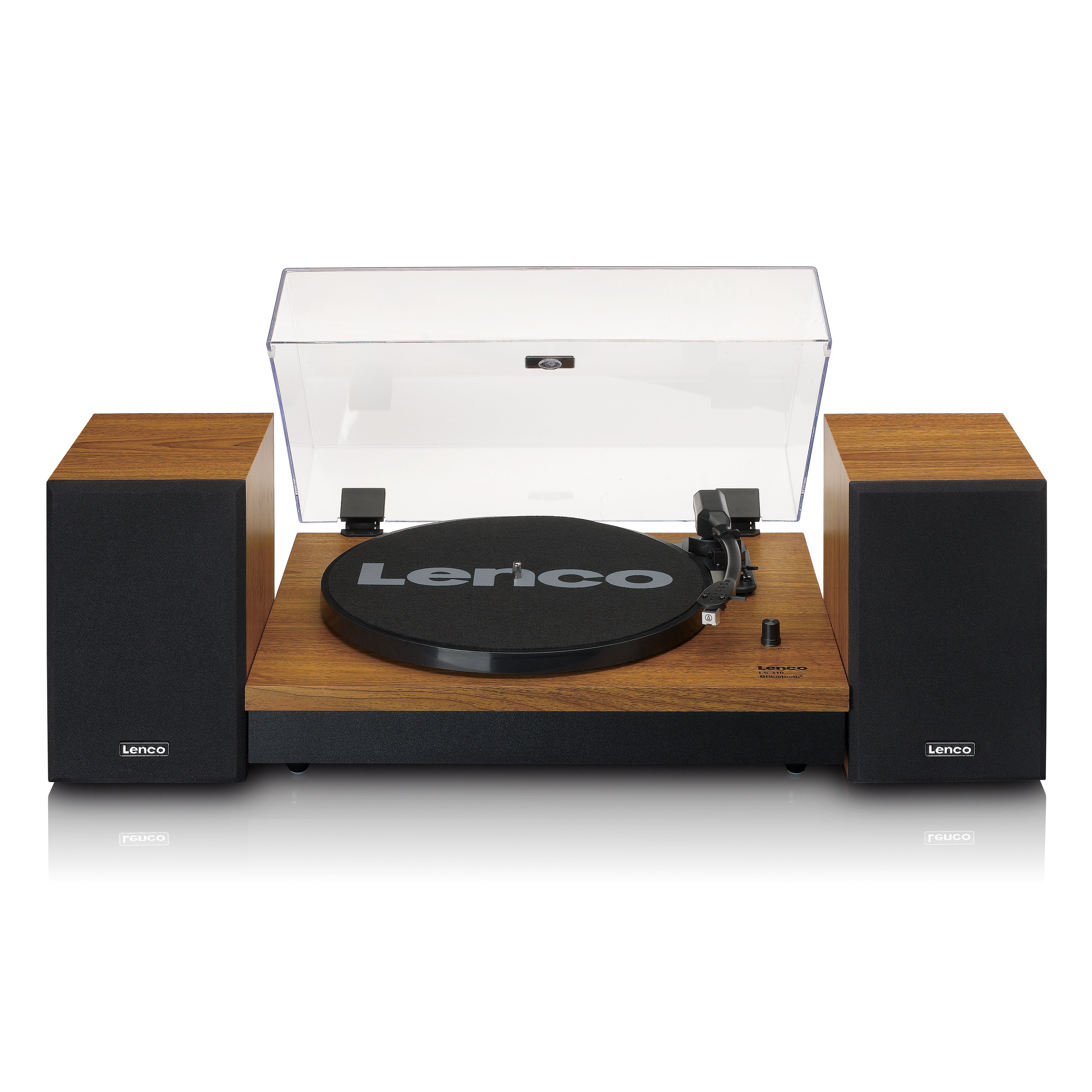 LENCO LS-310WD - Turntable with Bluetooth® and two separate speakers, wood