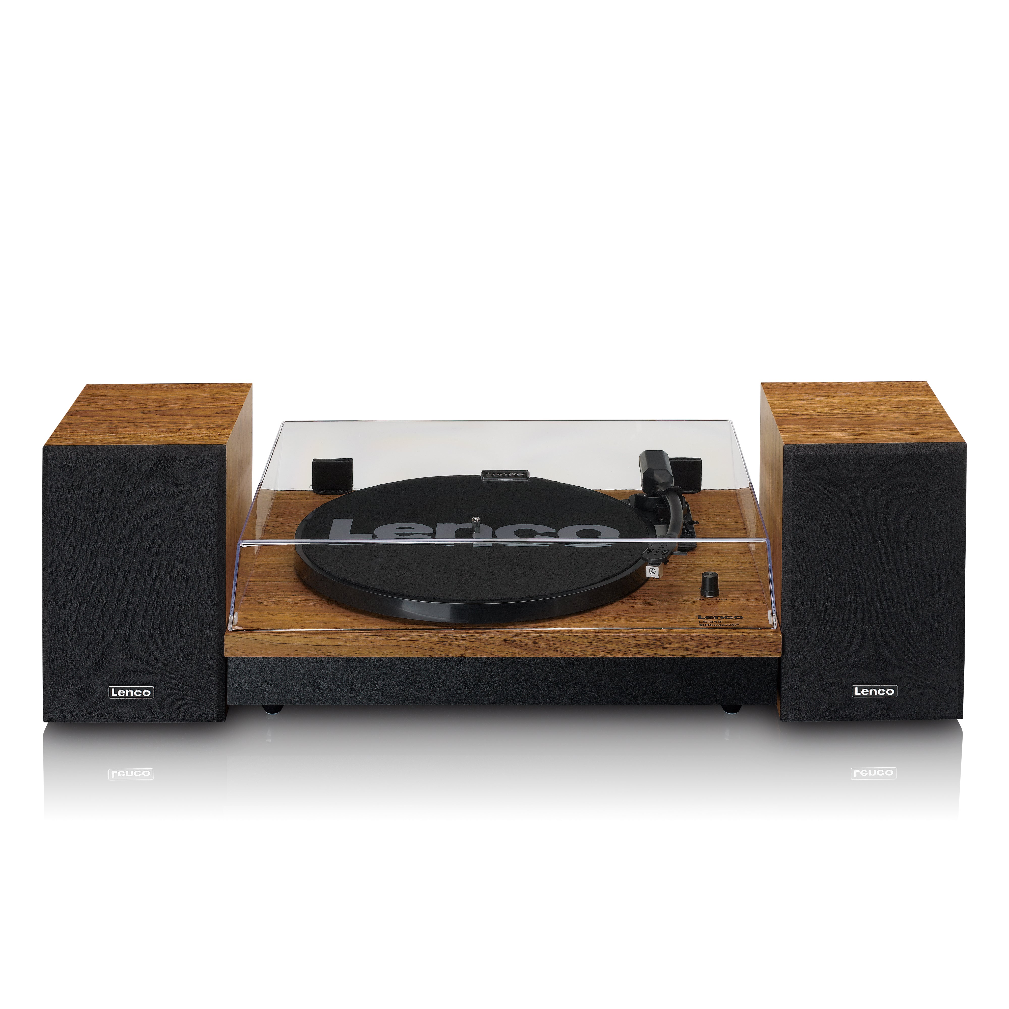 LENCO LS-310WD - Turntable with Bluetooth® and two separate speakers, wood