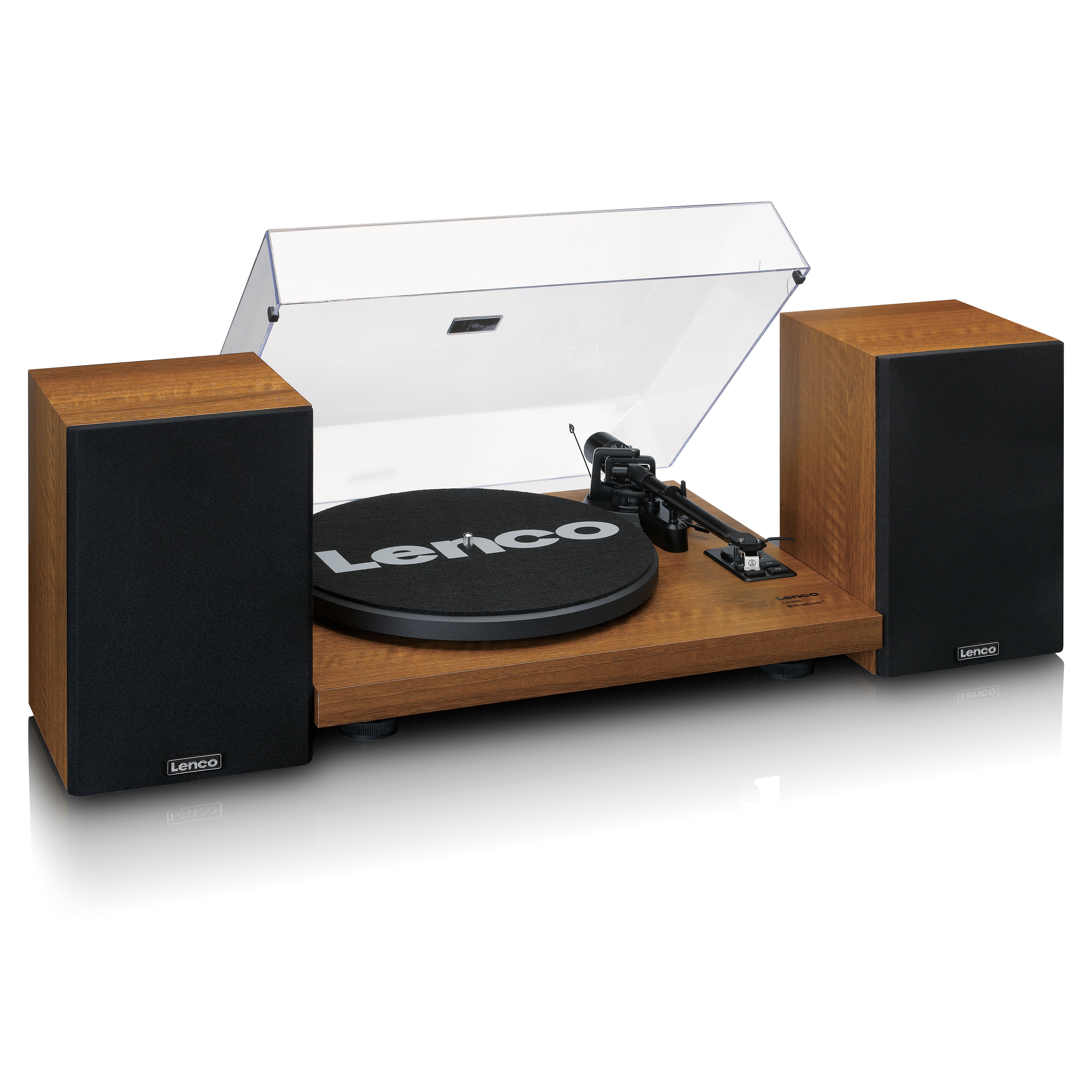 Lenco LS-480WD - Turntable with Bluetooth Connectivity and Speakers, Wood