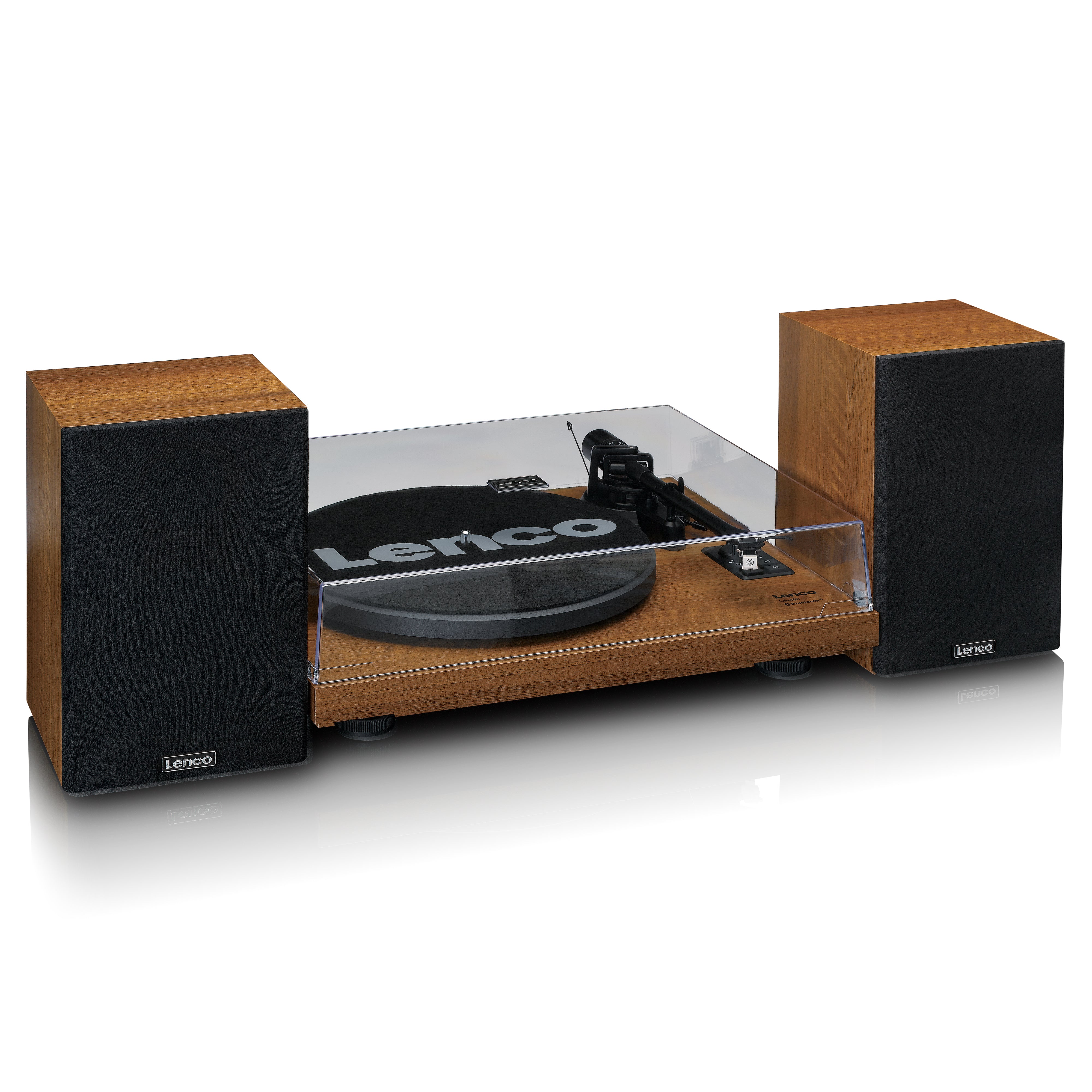 Lenco LS-480WD - Turntable with Bluetooth Connectivity and Speakers, Wood