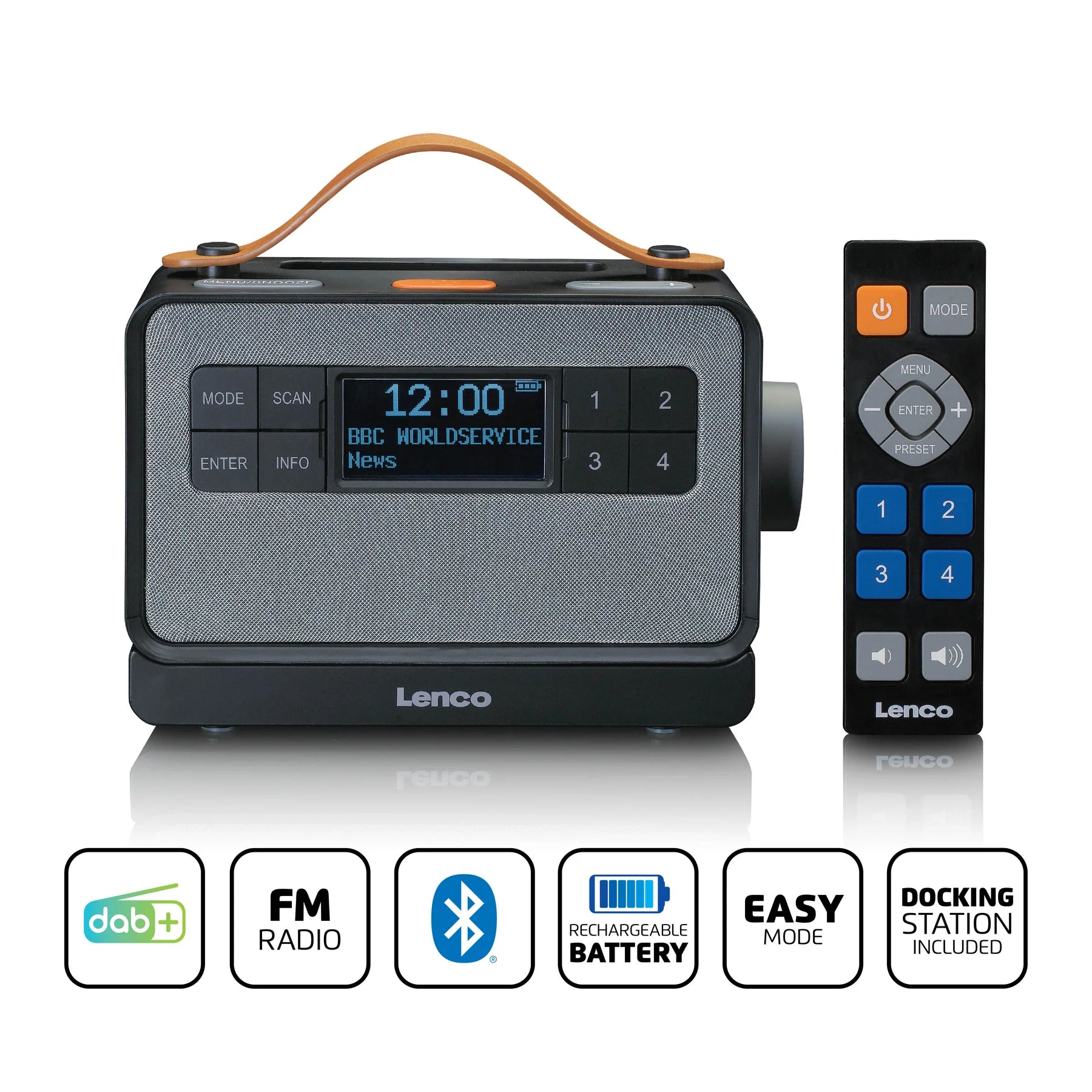 Lenco PDR-065BK - Eco DAB+ radio with Bluetooth® 5.0, Black