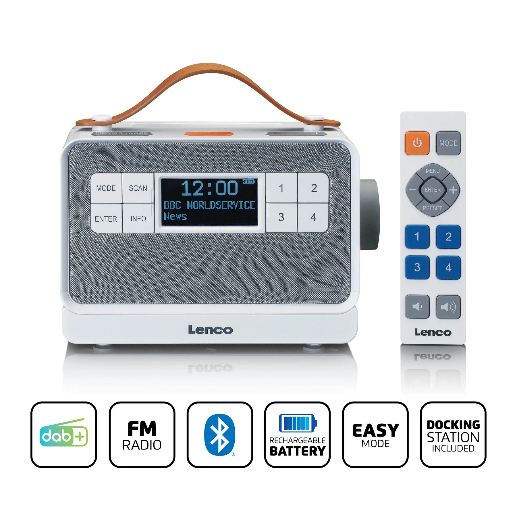 Lenco PDR-065WH- Eco DAB+ radio with Bluetooth® 5.0, White