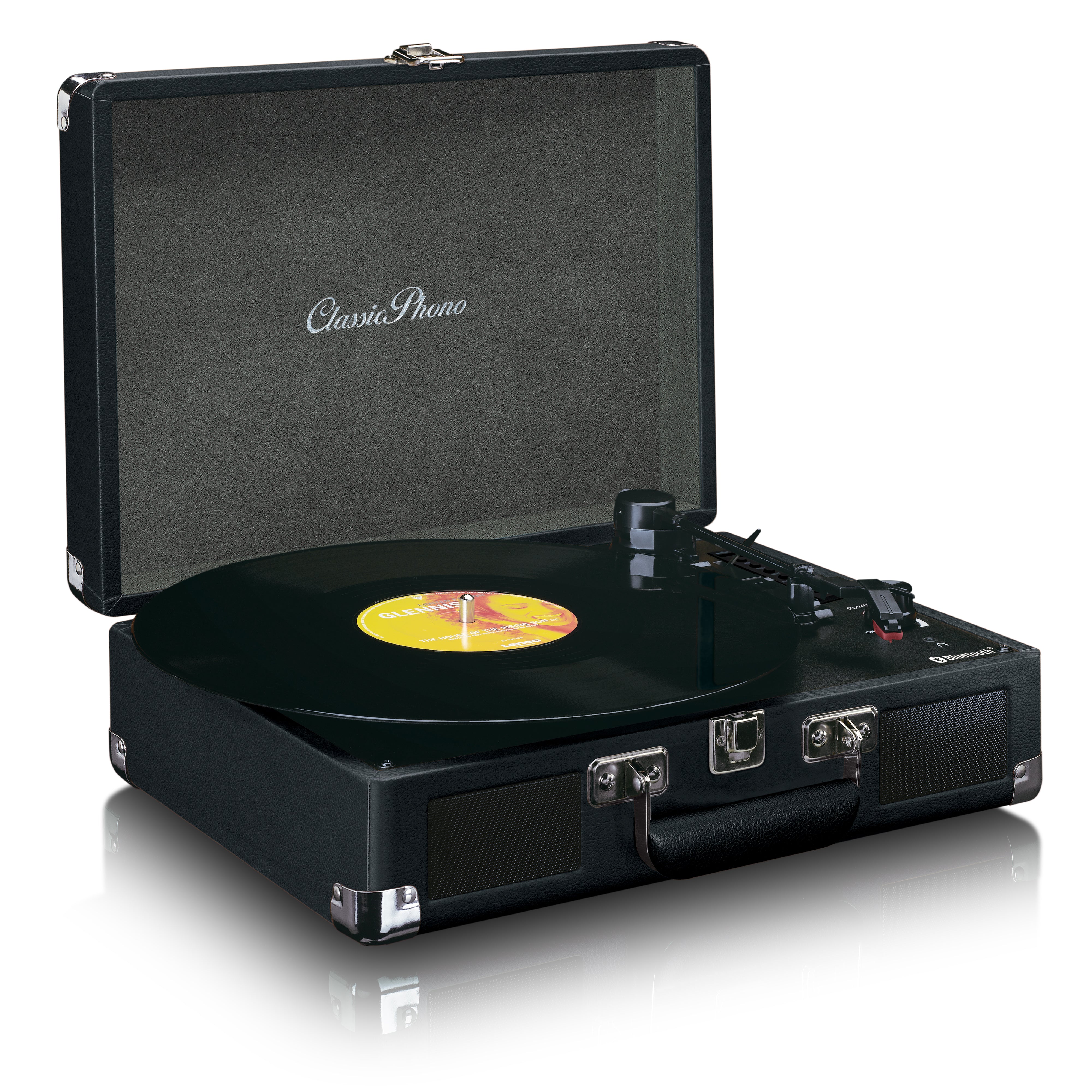 Lenco TT-115BK - Retro Turntable with Bluetooth and Built-in Speakers, Black