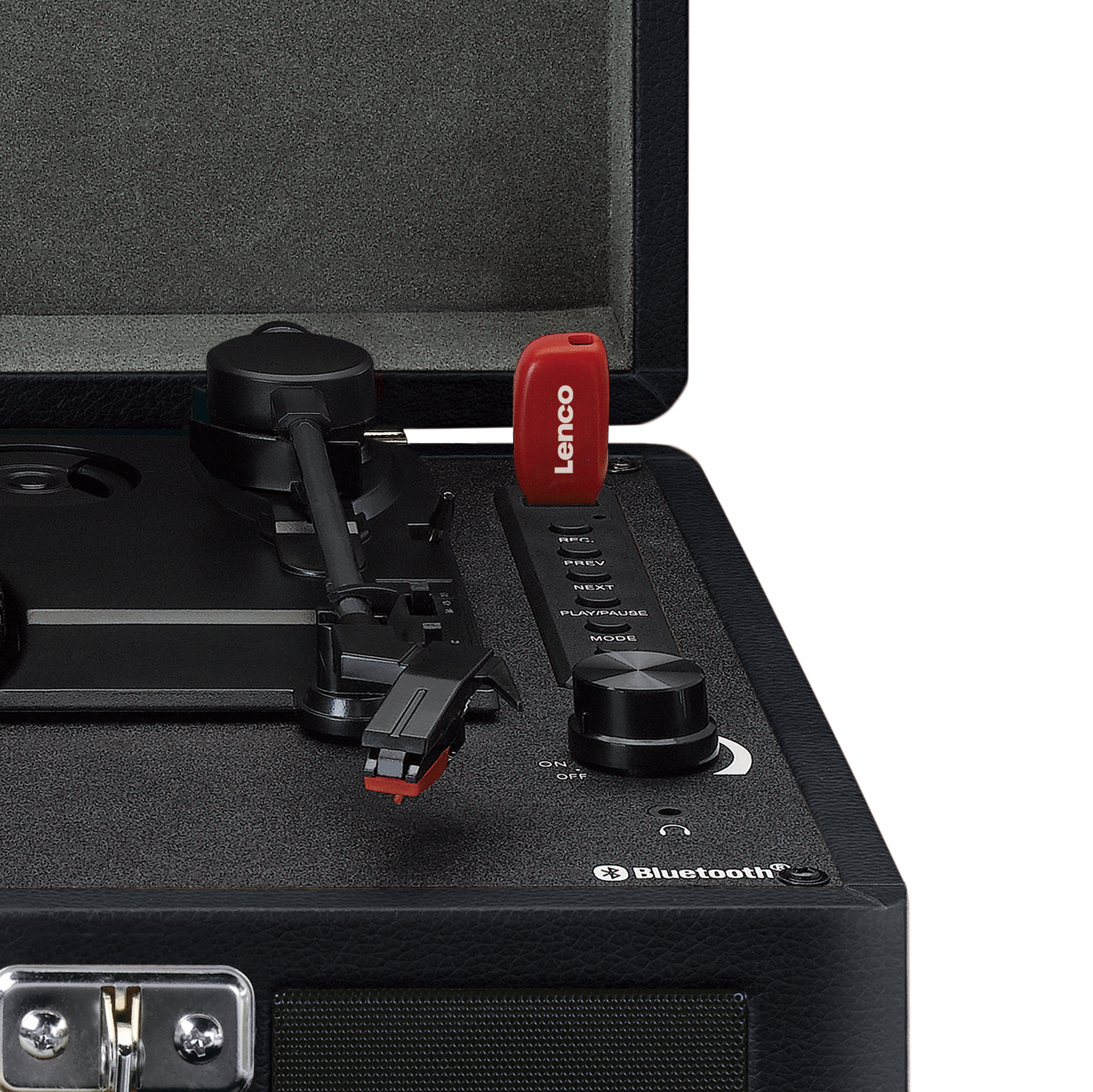 Lenco TT-115BK - Retro Turntable with Bluetooth and Built-in Speakers, Black