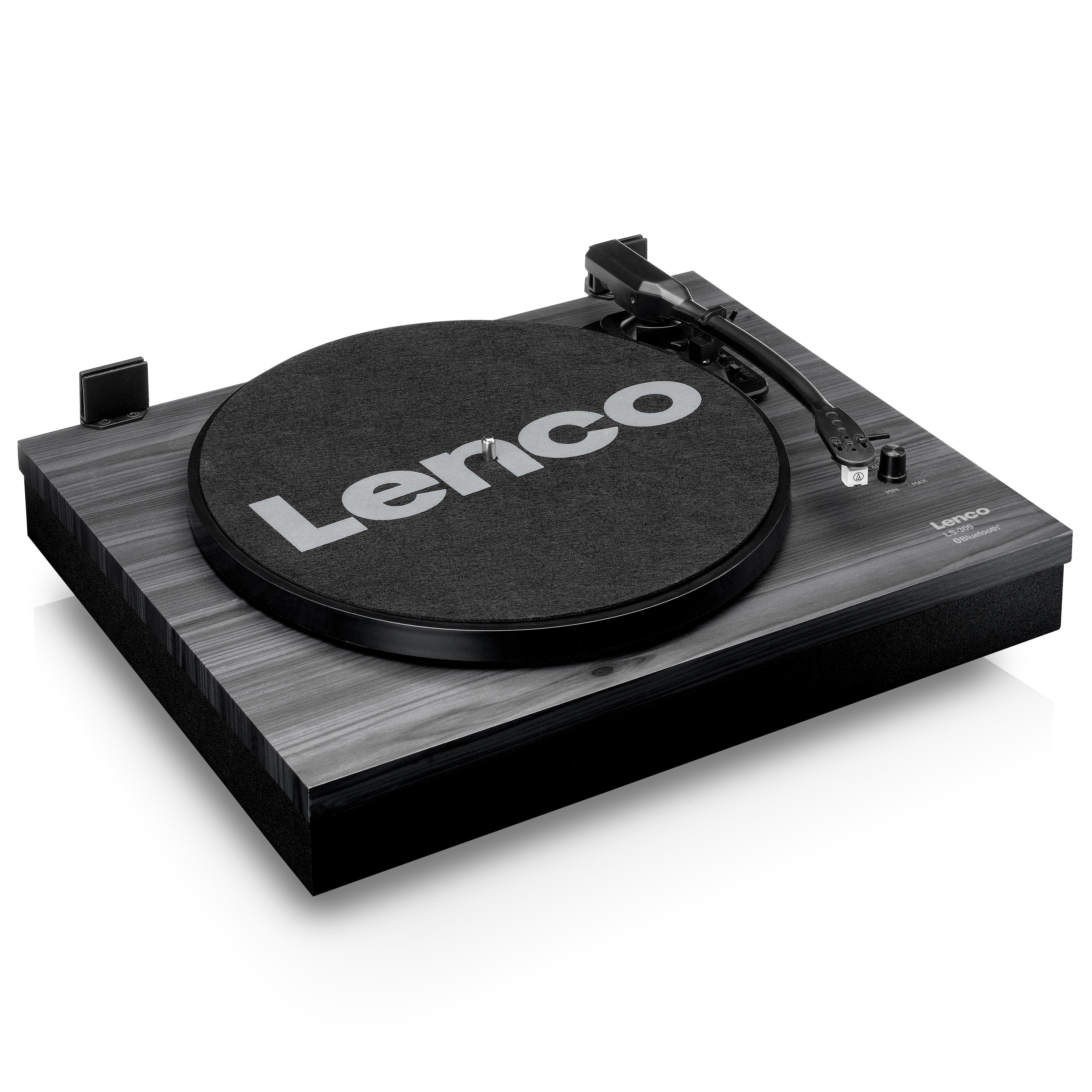 LENCO LS-300BK - Turntable with Bluetooth® and two separate speakers, black