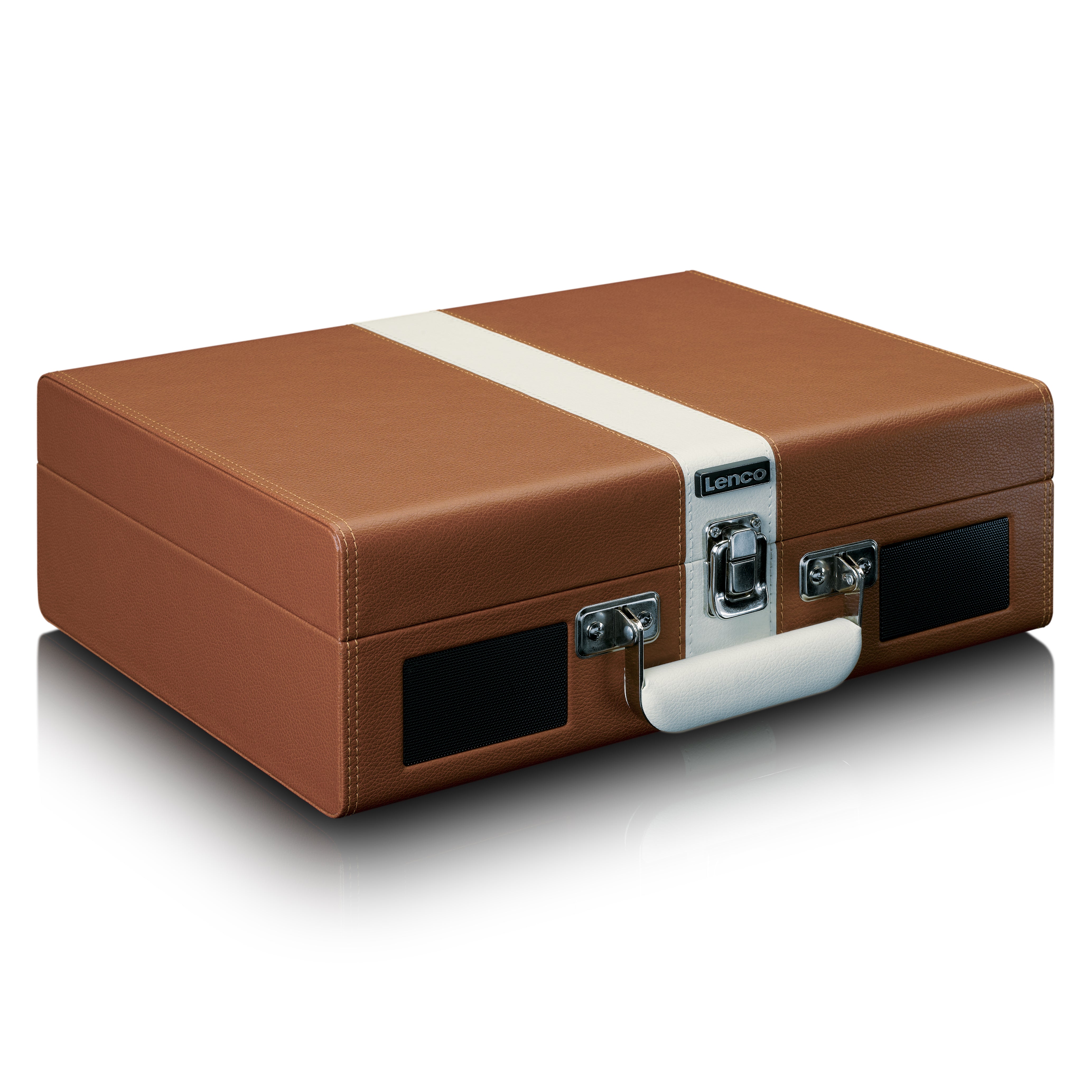 CLASSIC PHONO TT-120BNWH UK - Turntable with Bluetooth® reception and built-in speakers and rechargeable battery - Brown/White