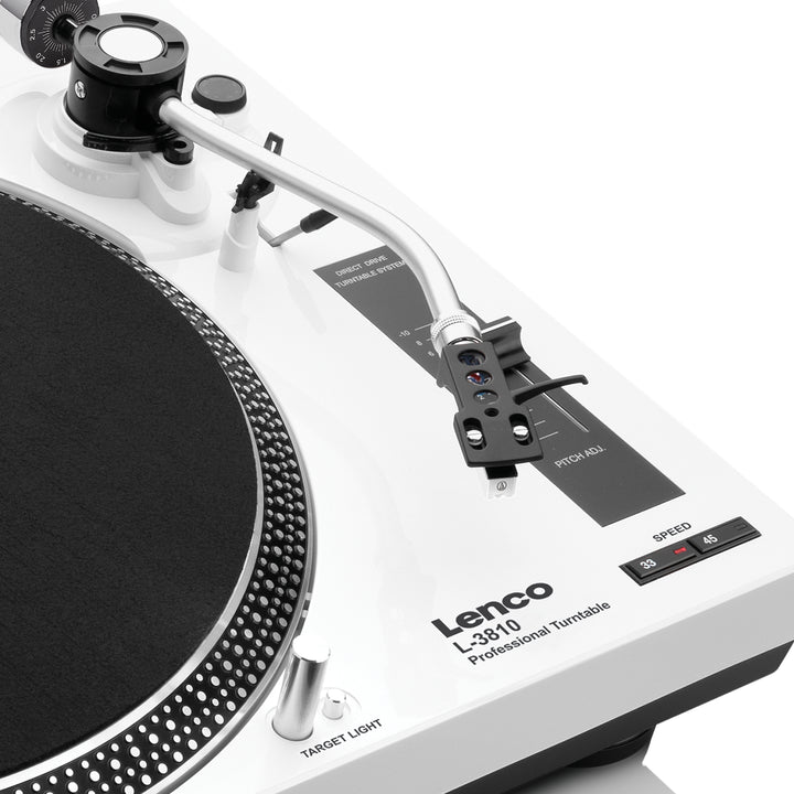 LENCO L-3810WH - Direct Drive turntable with USB - White
