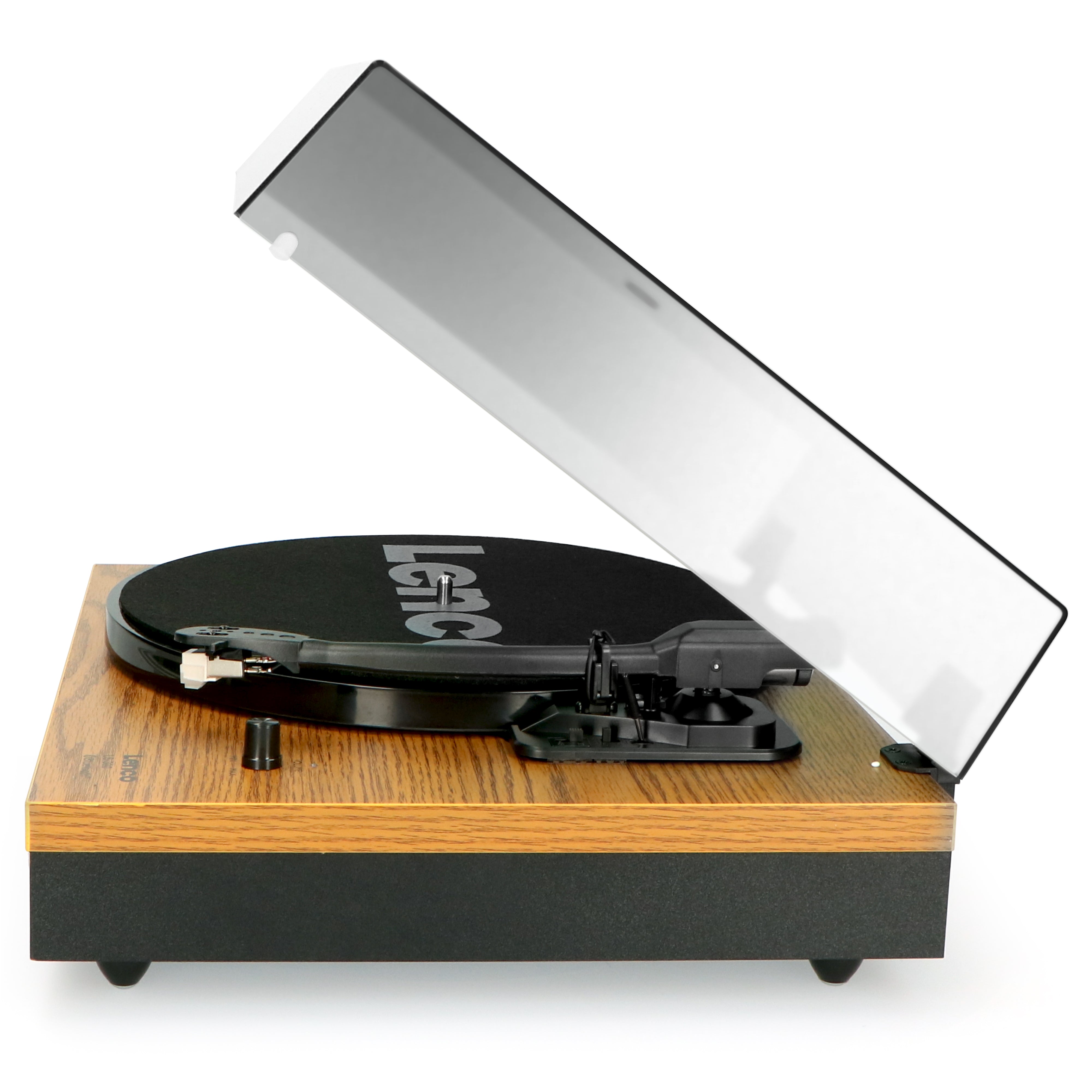 LENCO LS-300WD - Turntable with Bluetooth® and two separate speakers, wood