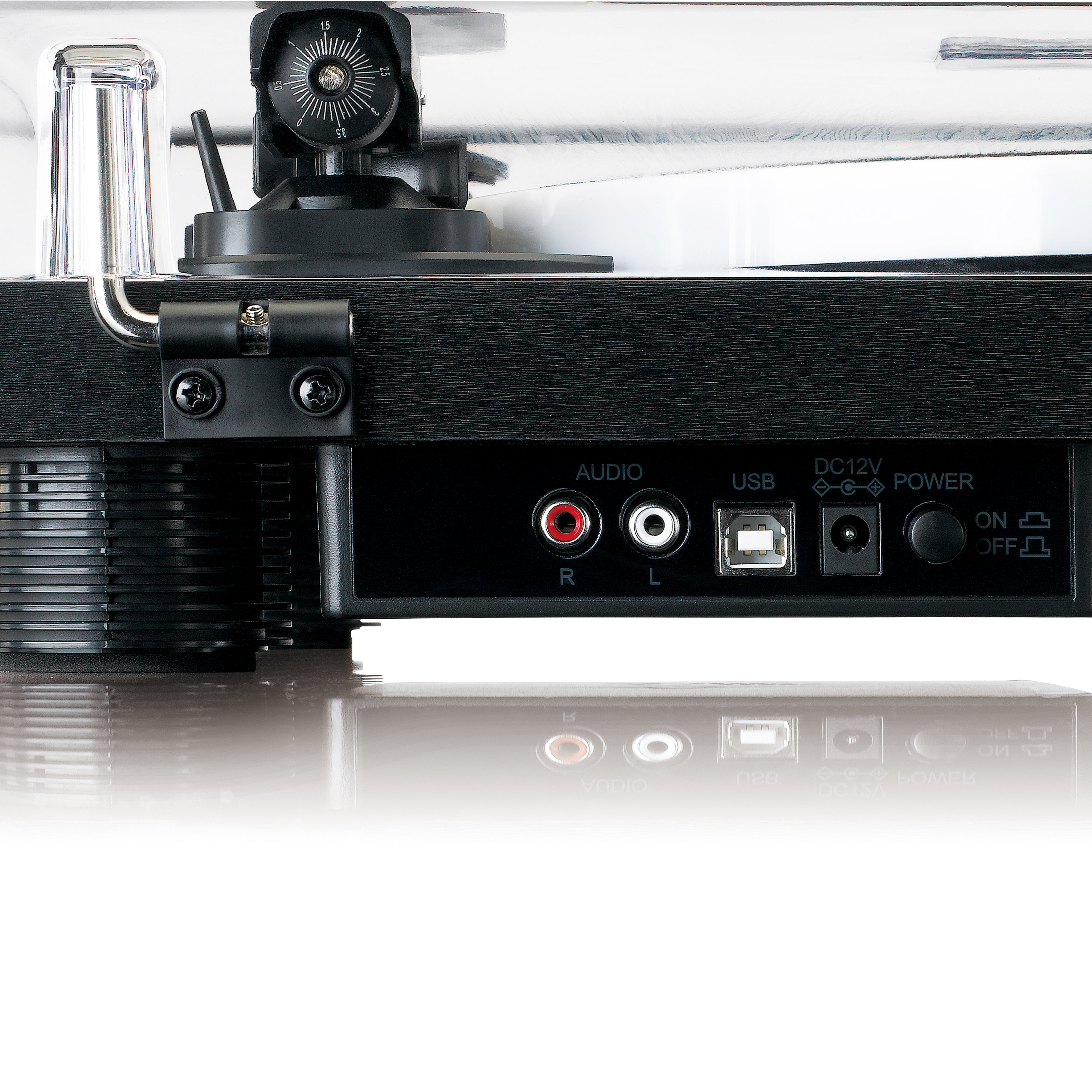 LENCO LS-50LEDBK UK - Turntable with PC encoding, speakers and lights