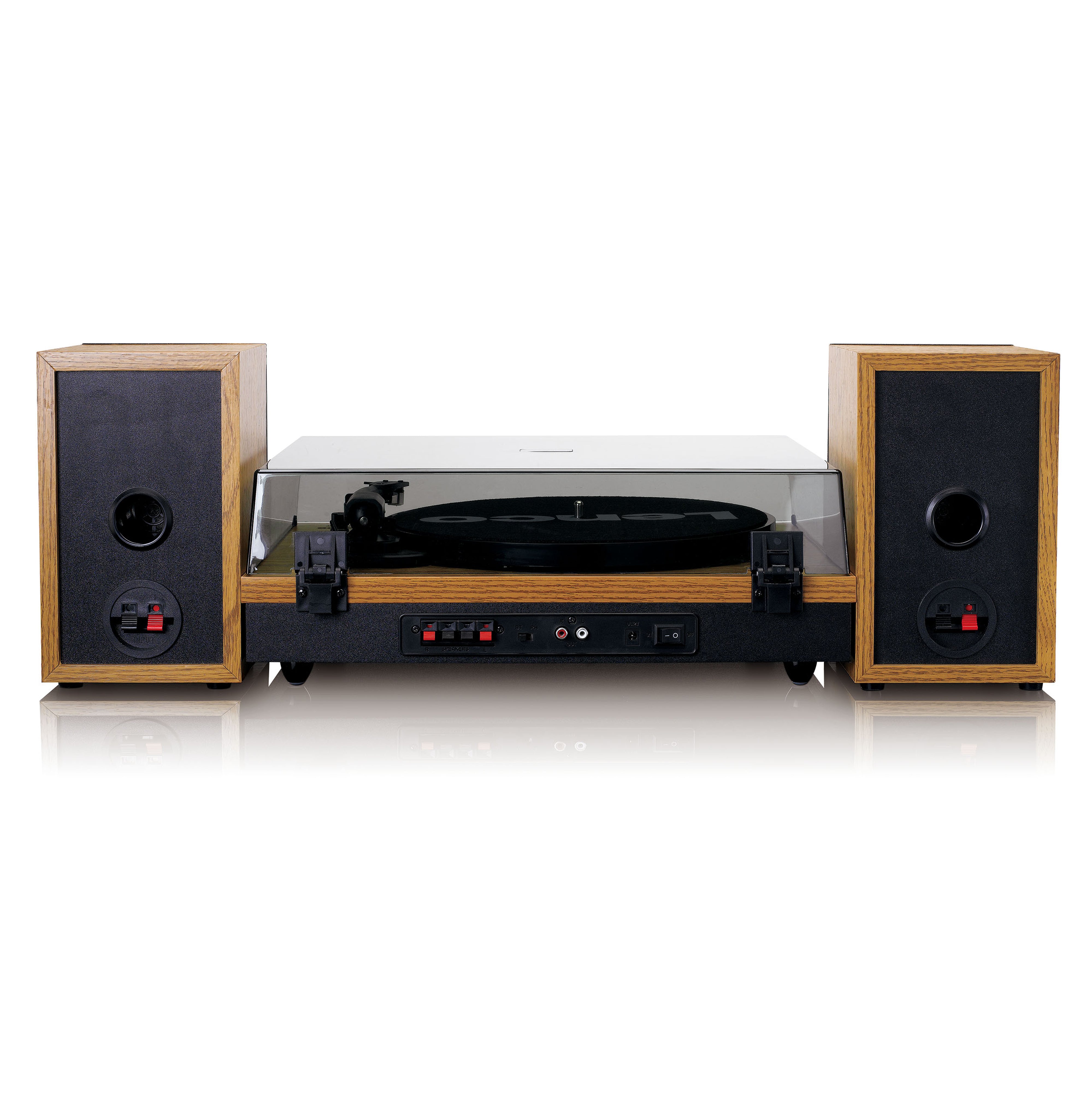 LENCO LS-300WD - Turntable with Bluetooth® and two separate speakers, wood