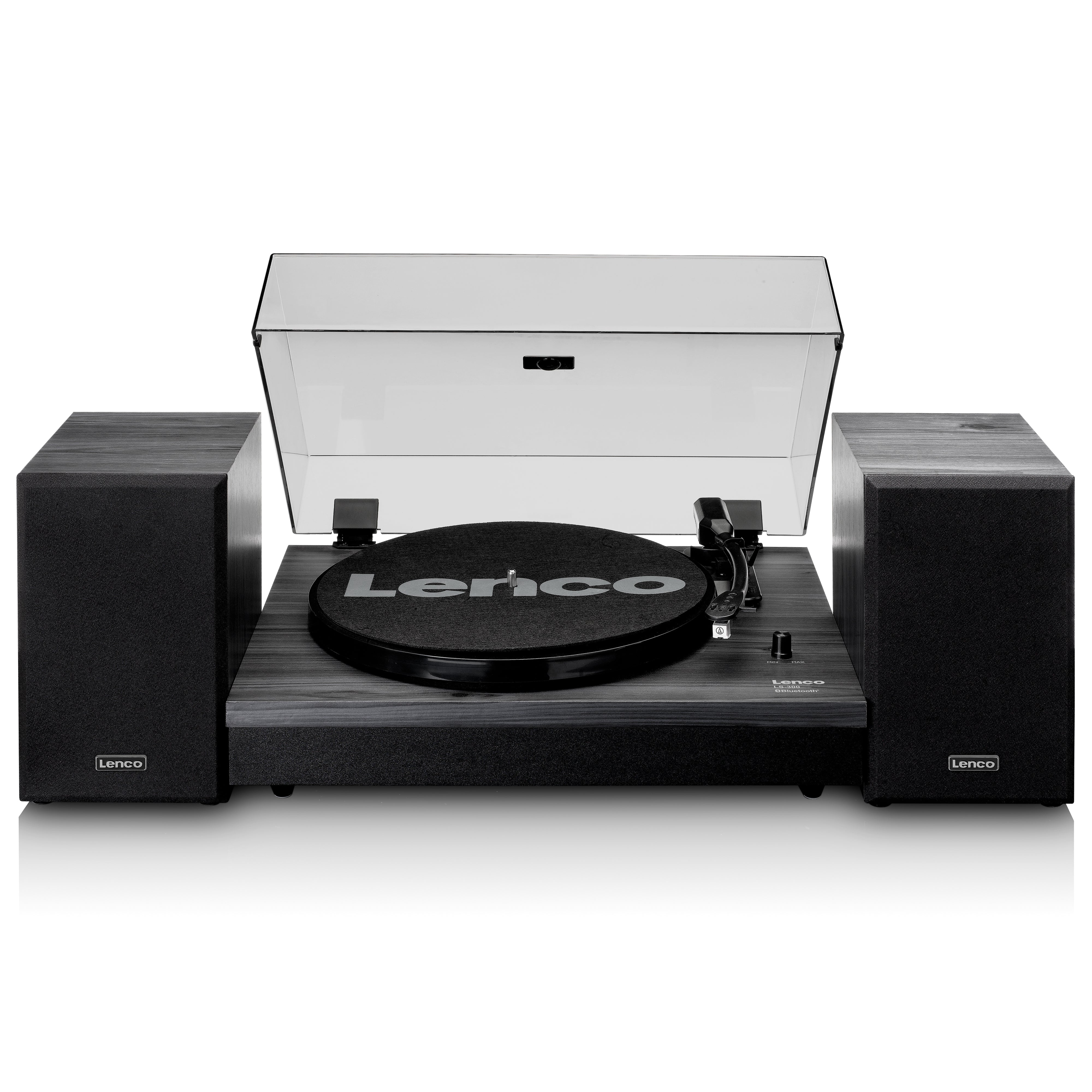 LENCO LS-300BK - Turntable with Bluetooth® and two separate speakers, black