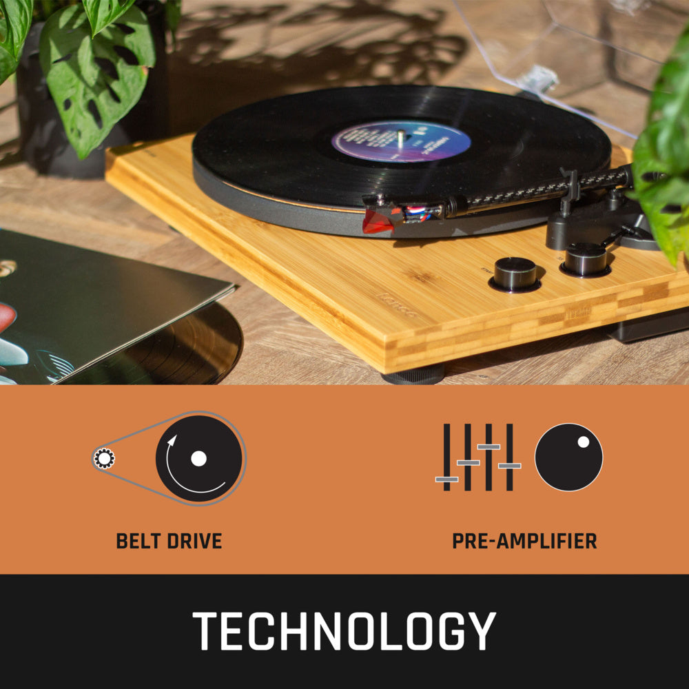 Lenco LBT-335BA - Turntable with Bluetooth® transmission, Bamboo