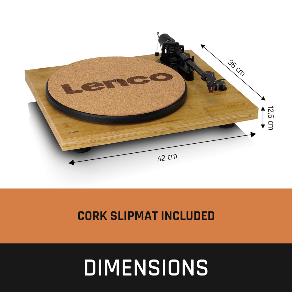 Lenco LBT-335BA - Turntable with Bluetooth® transmission, Bamboo