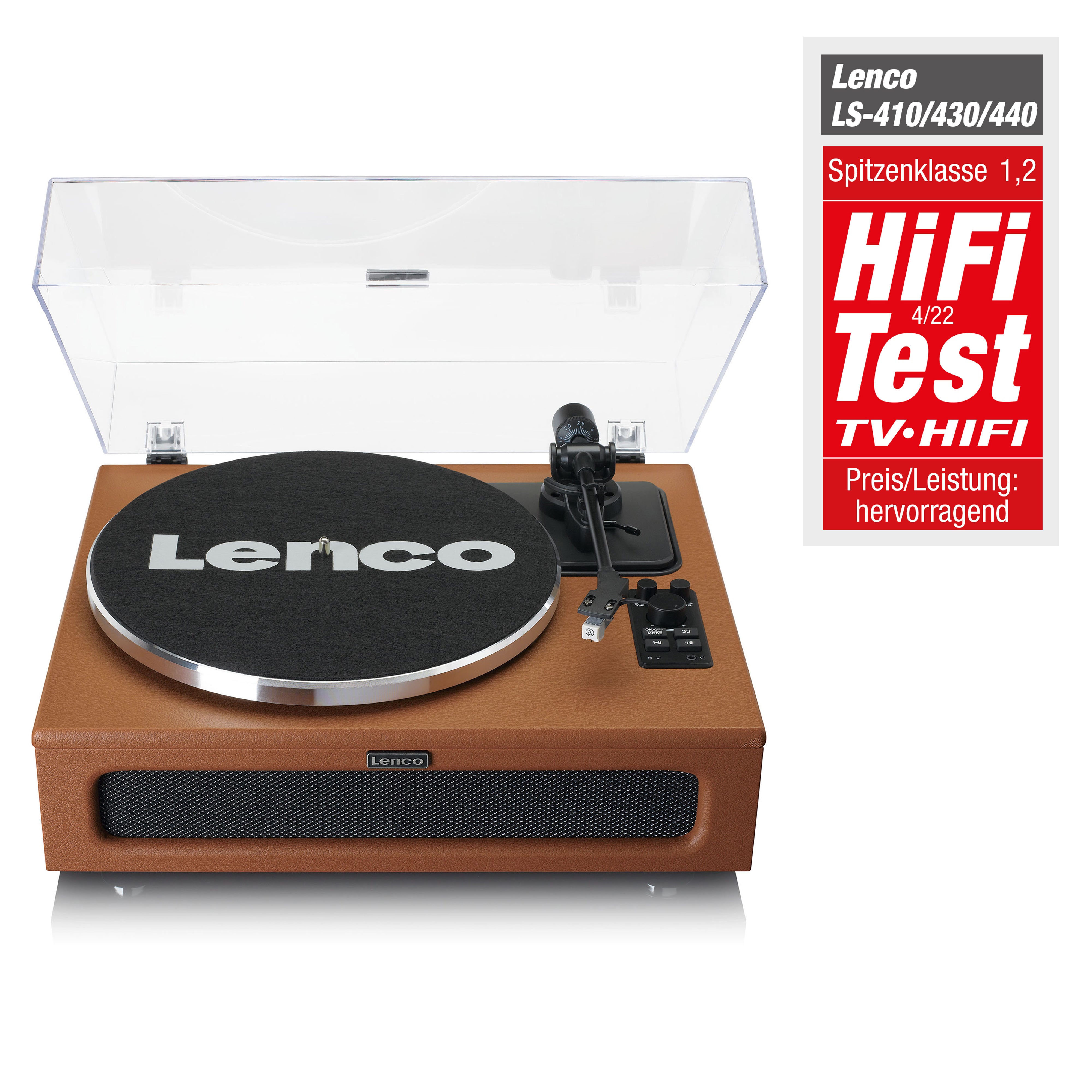 LENCO LS-430BN - Turntable with 4 built-in speakers - Brown