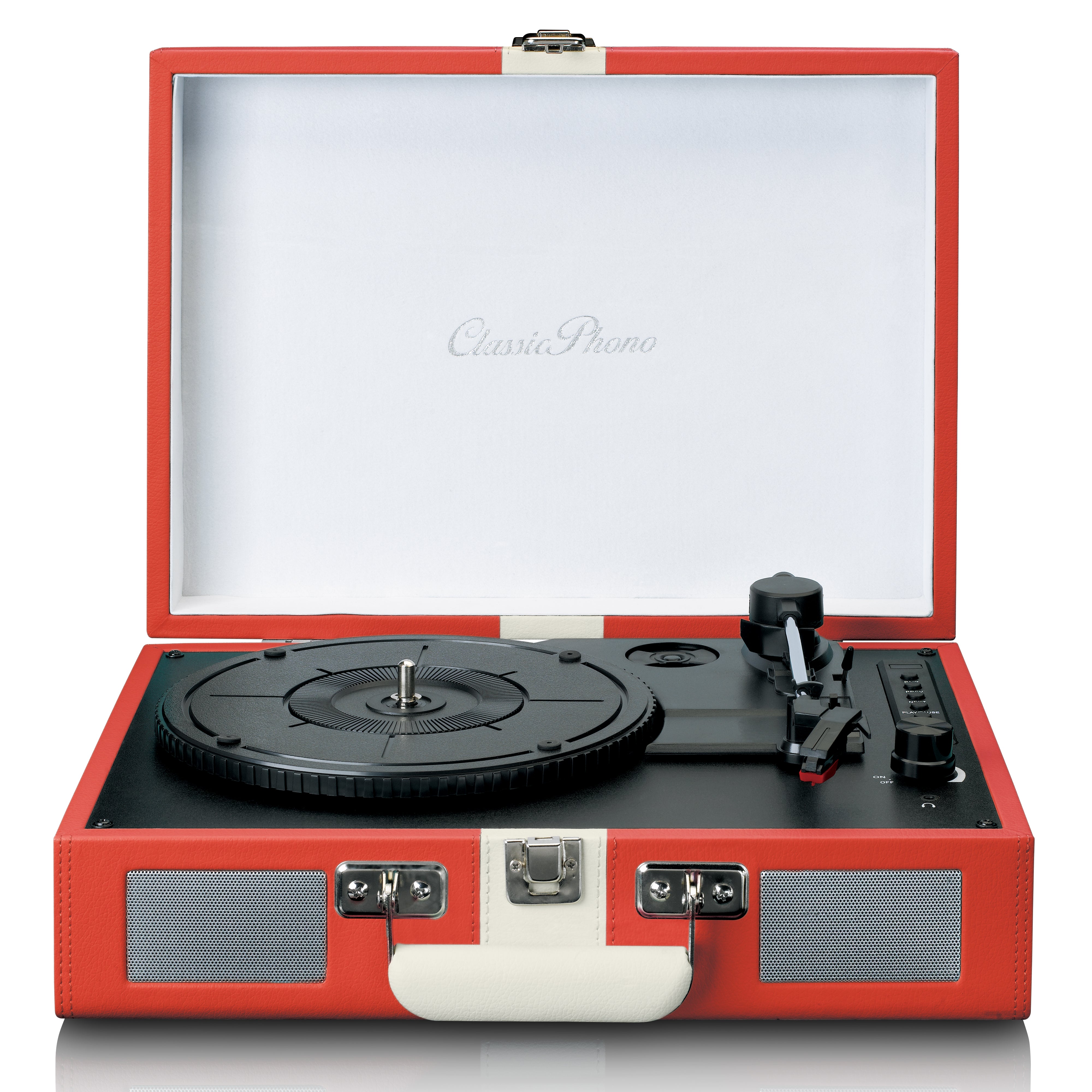 CLASSIC PHONO TT-110RDWH UK - Turntable with Bluetooth® reception and built in speakers - Red/White