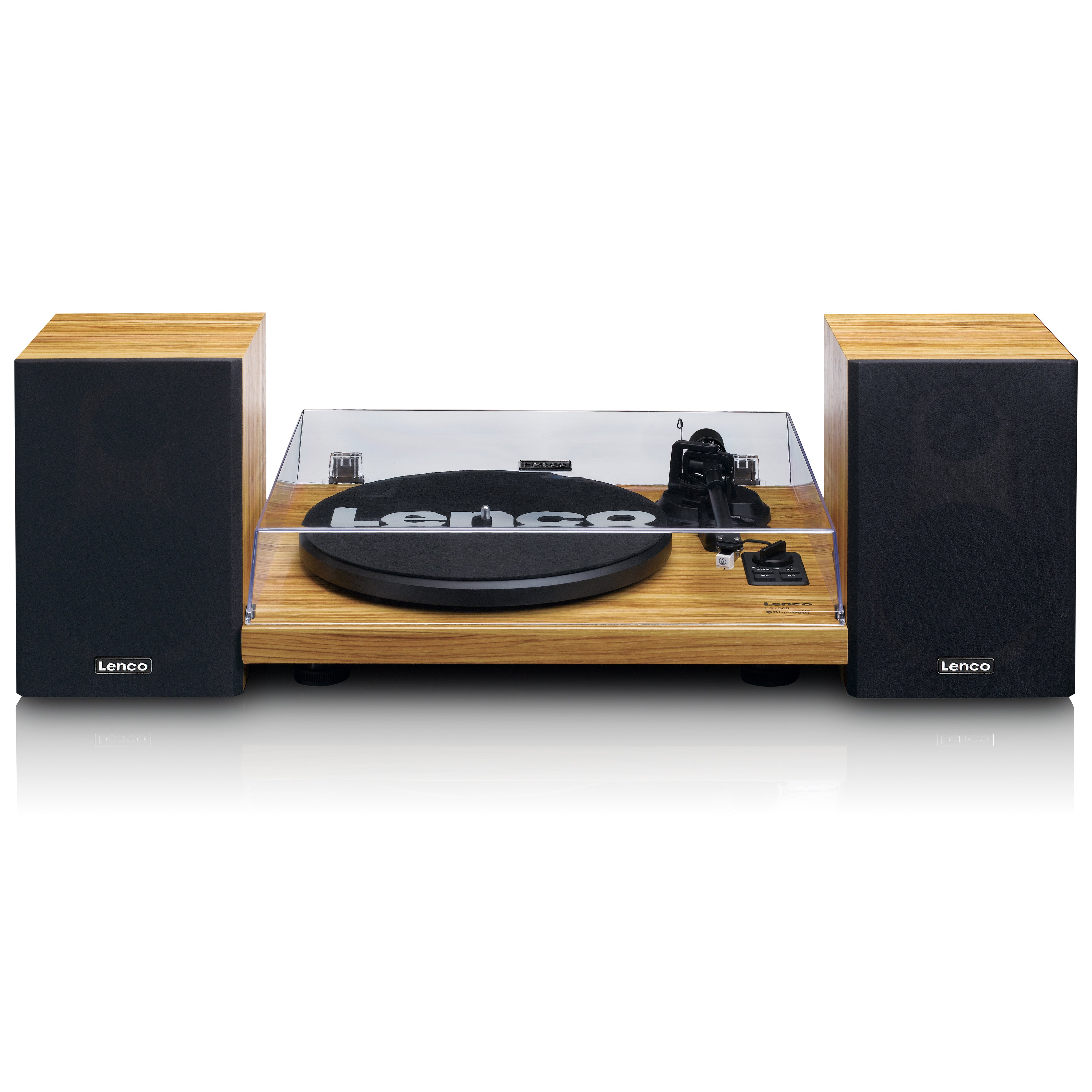 Lenco LS-500OK - Record player with Built-in amplifier and Bluetooth plus 2 external speakers - Wood