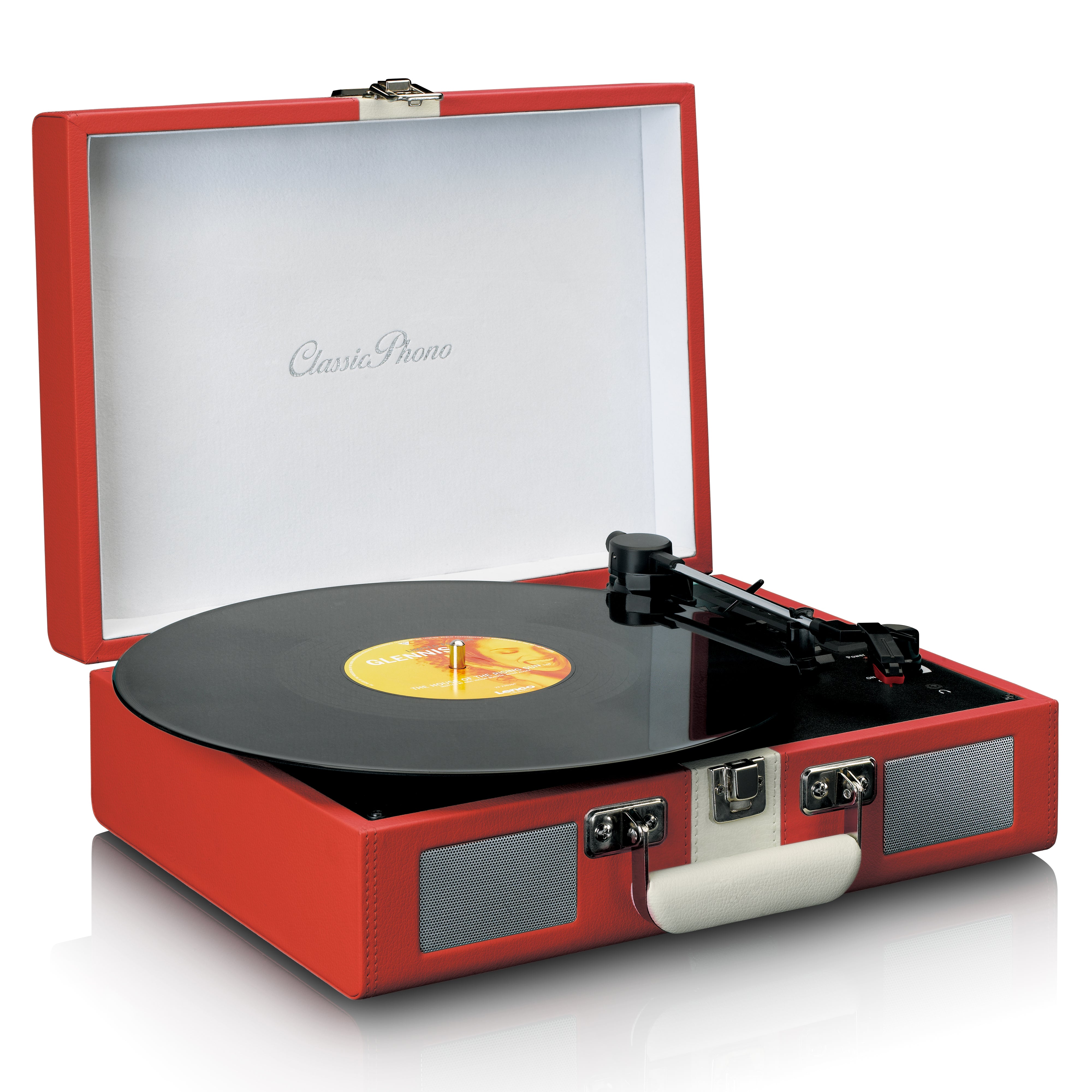 CLASSIC PHONO TT-110RDWH UK - Turntable with Bluetooth® reception and built in speakers - Red/White