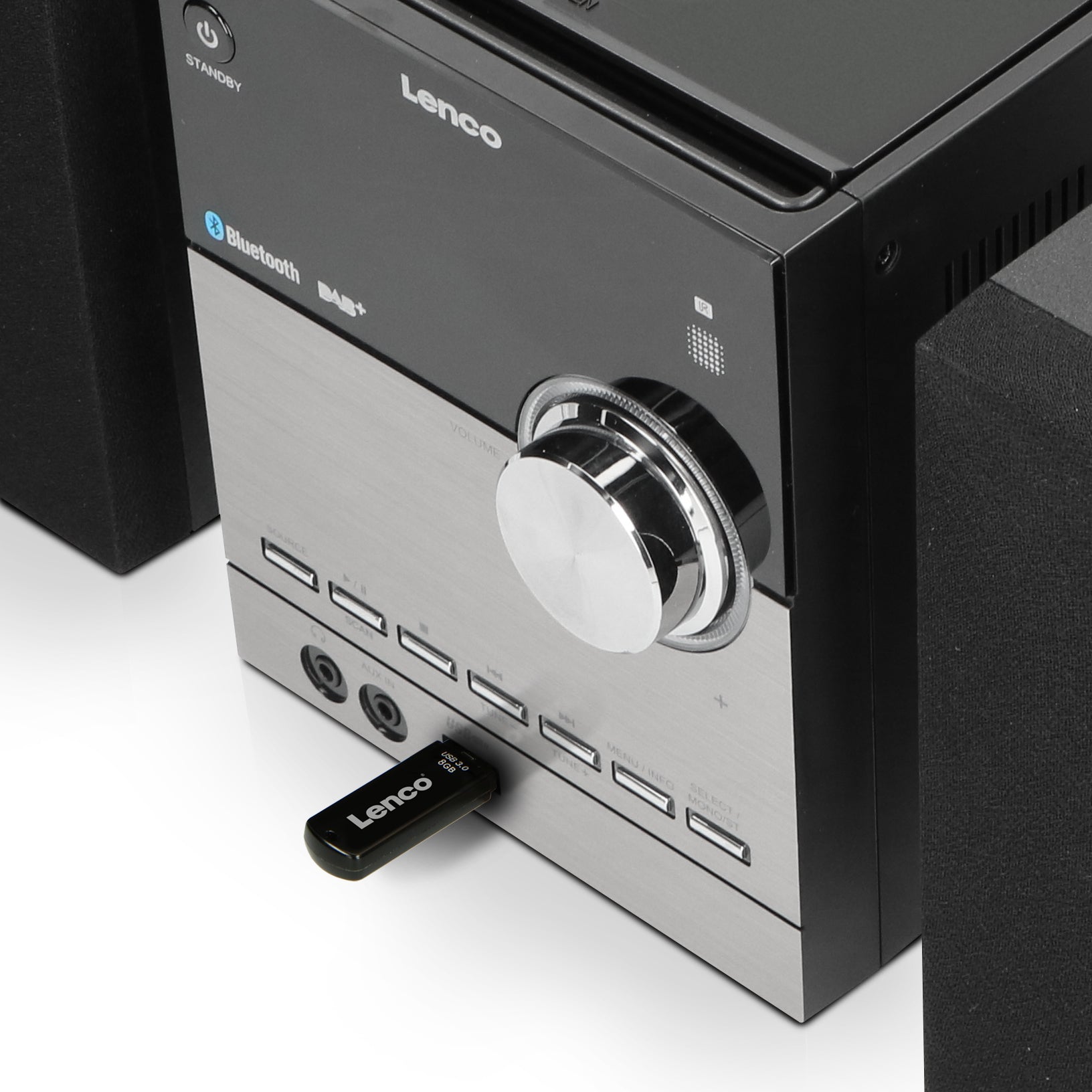 LENCO MC-150 UK - Stereo with DAB+ FM, CD, Bluetooth® & USB player - Black
