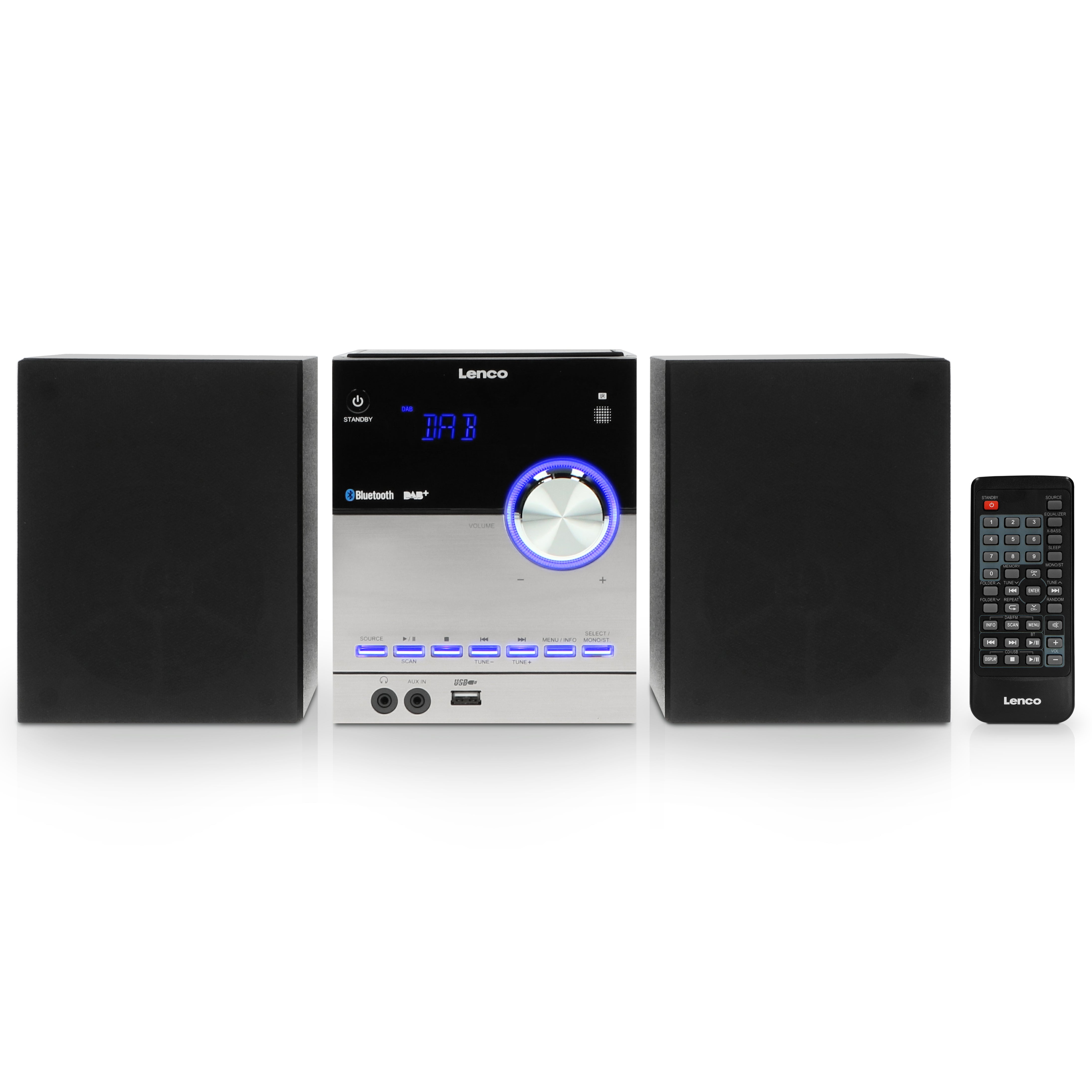 LENCO MC-150 UK - Stereo with DAB+ FM, CD, Bluetooth® & USB player - Black