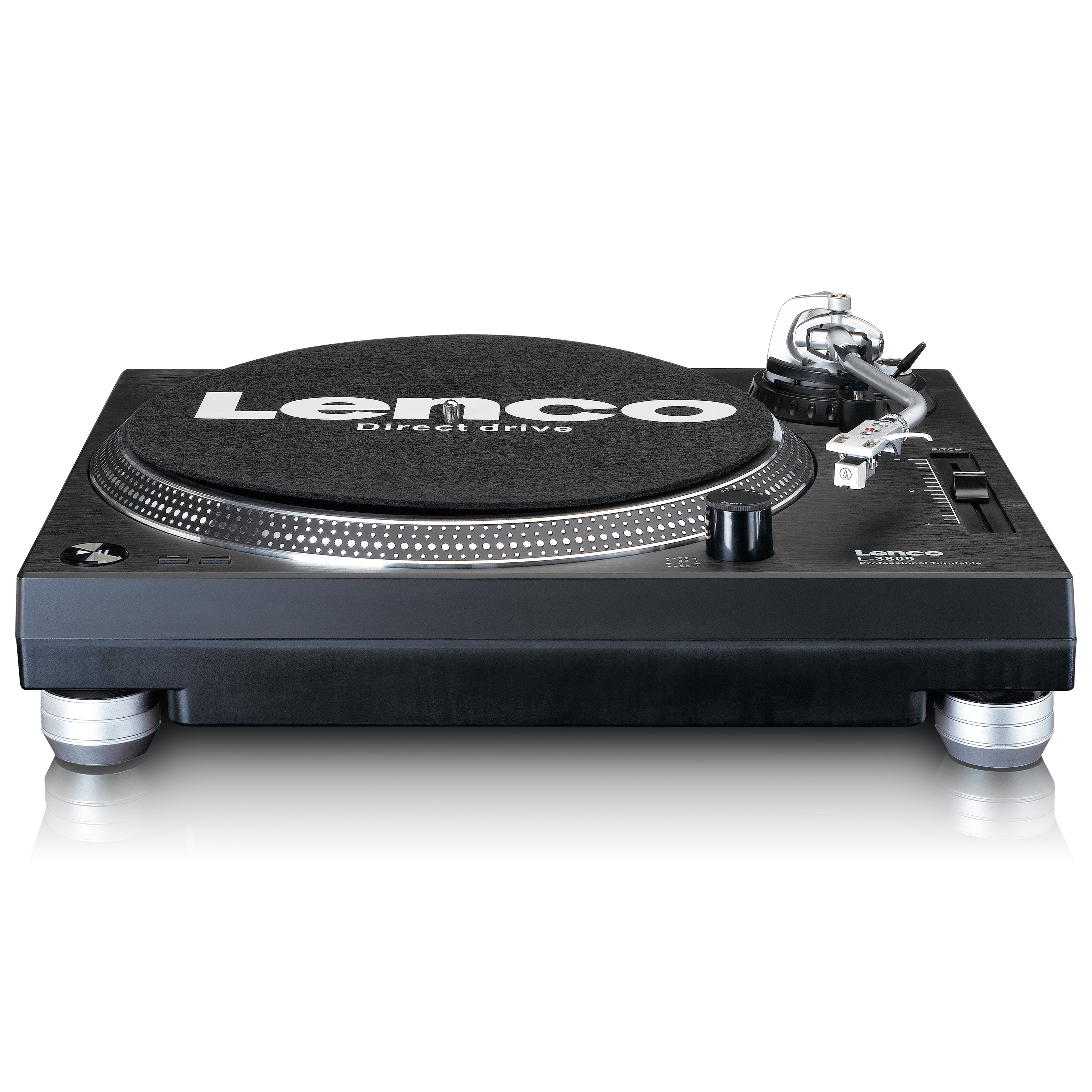 Lenco L-3809BK - Direct drive turntable with USB / PC Encoding - Black