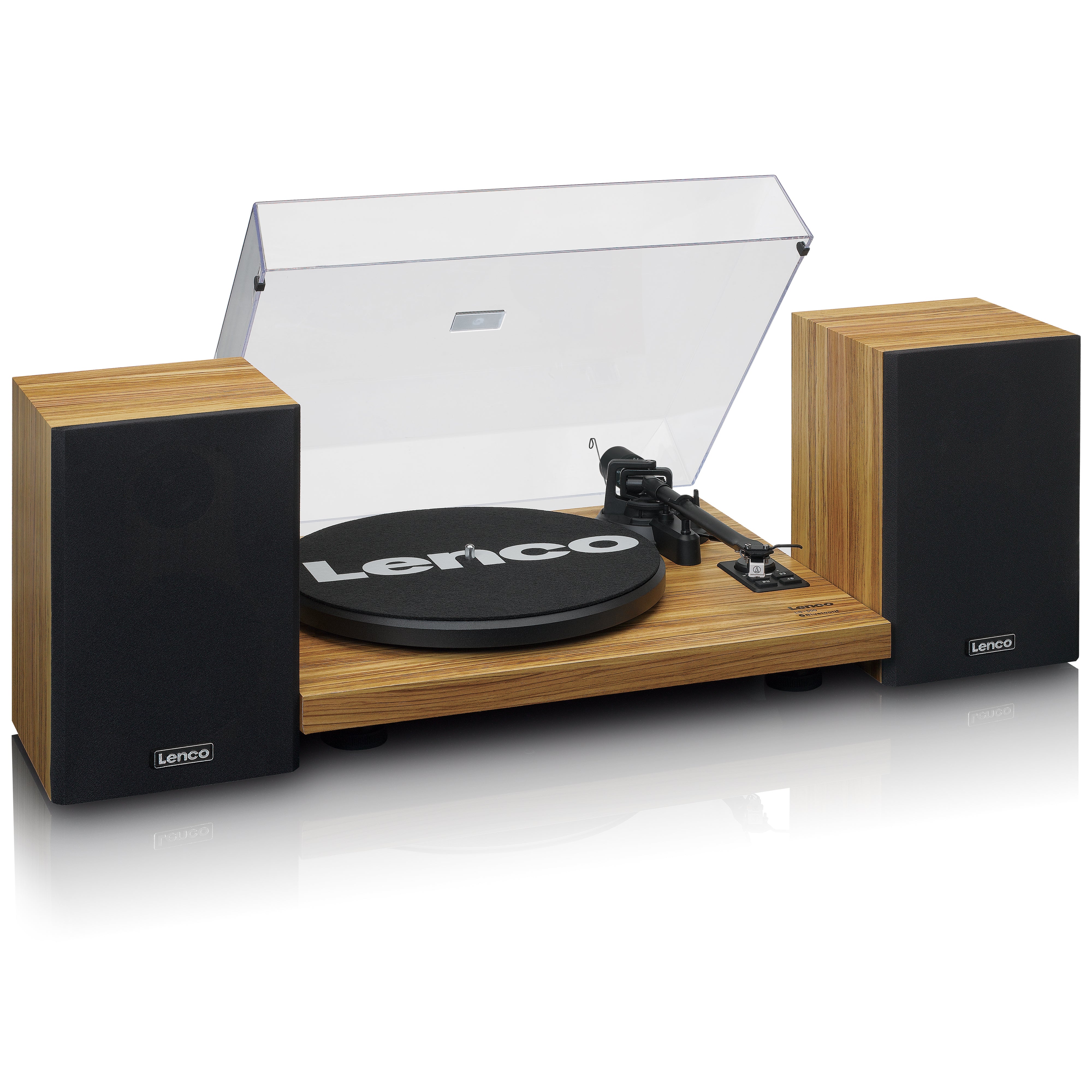 Lenco LS-500OK - Record player with Built-in amplifier and Bluetooth plus 2 external speakers - Wood