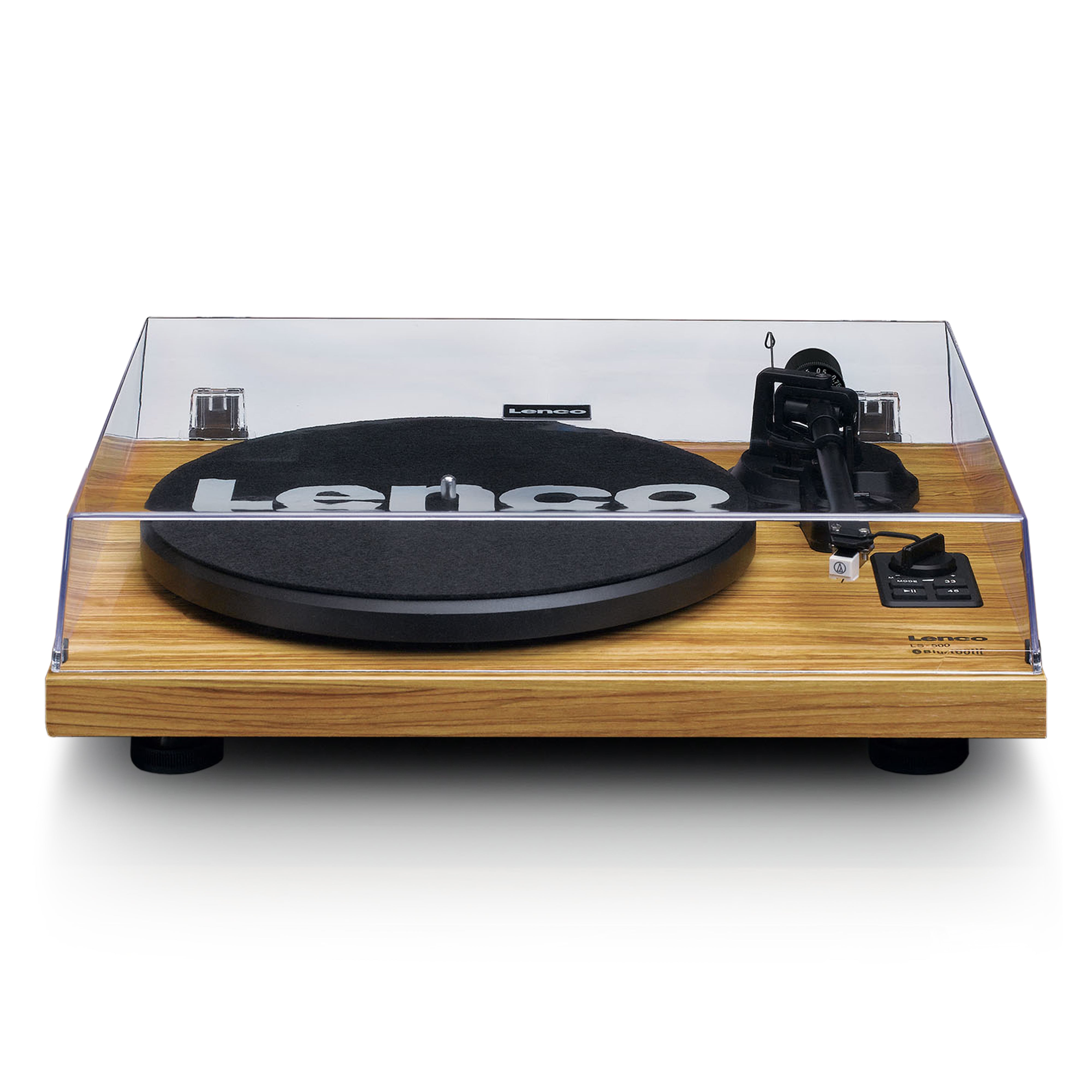 Lenco LS-500OK - Record player with Built-in amplifier and Bluetooth plus 2 external speakers - Wood