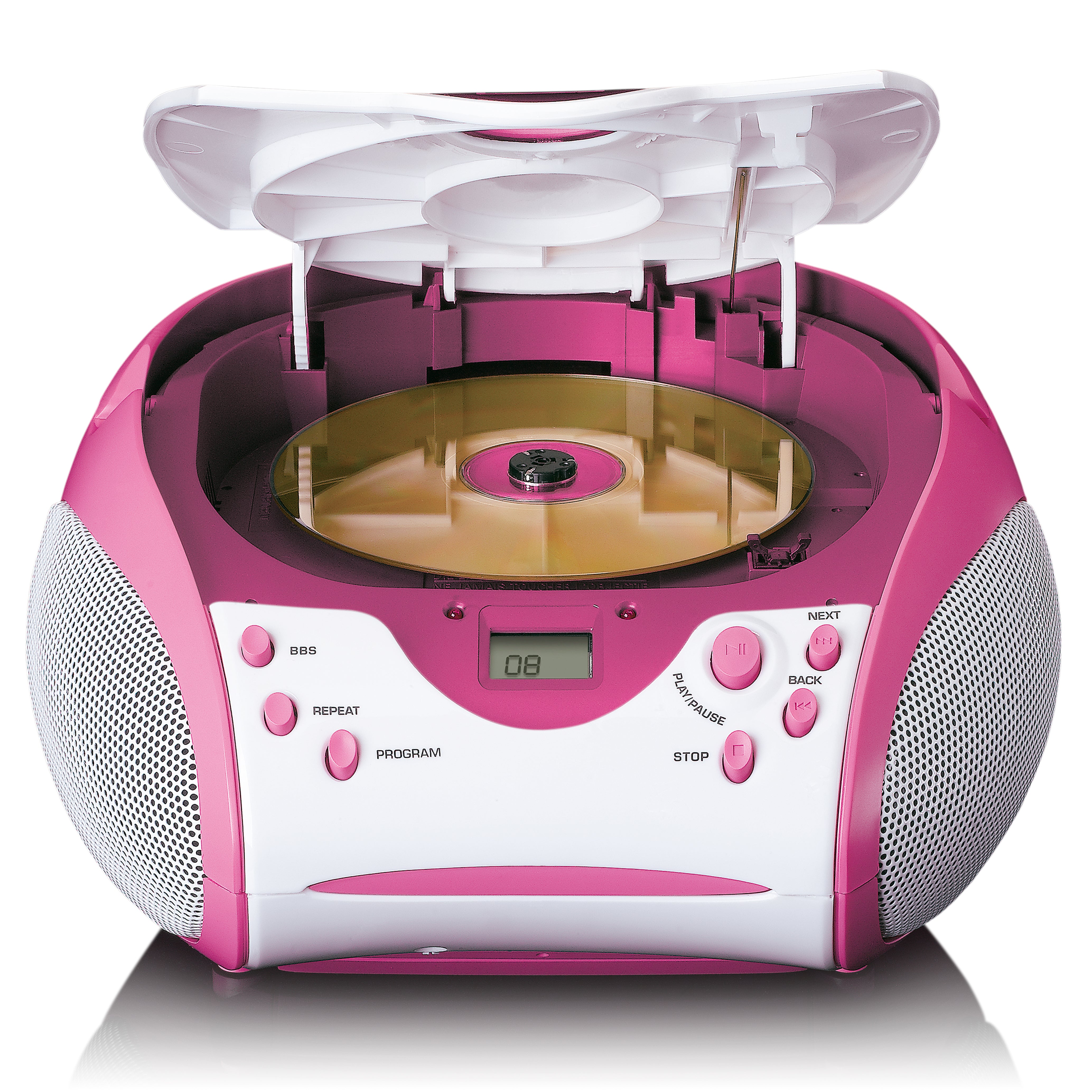 LENCO SCD-24PK kids UK - Portable stereo FM radio with CD player - Pink