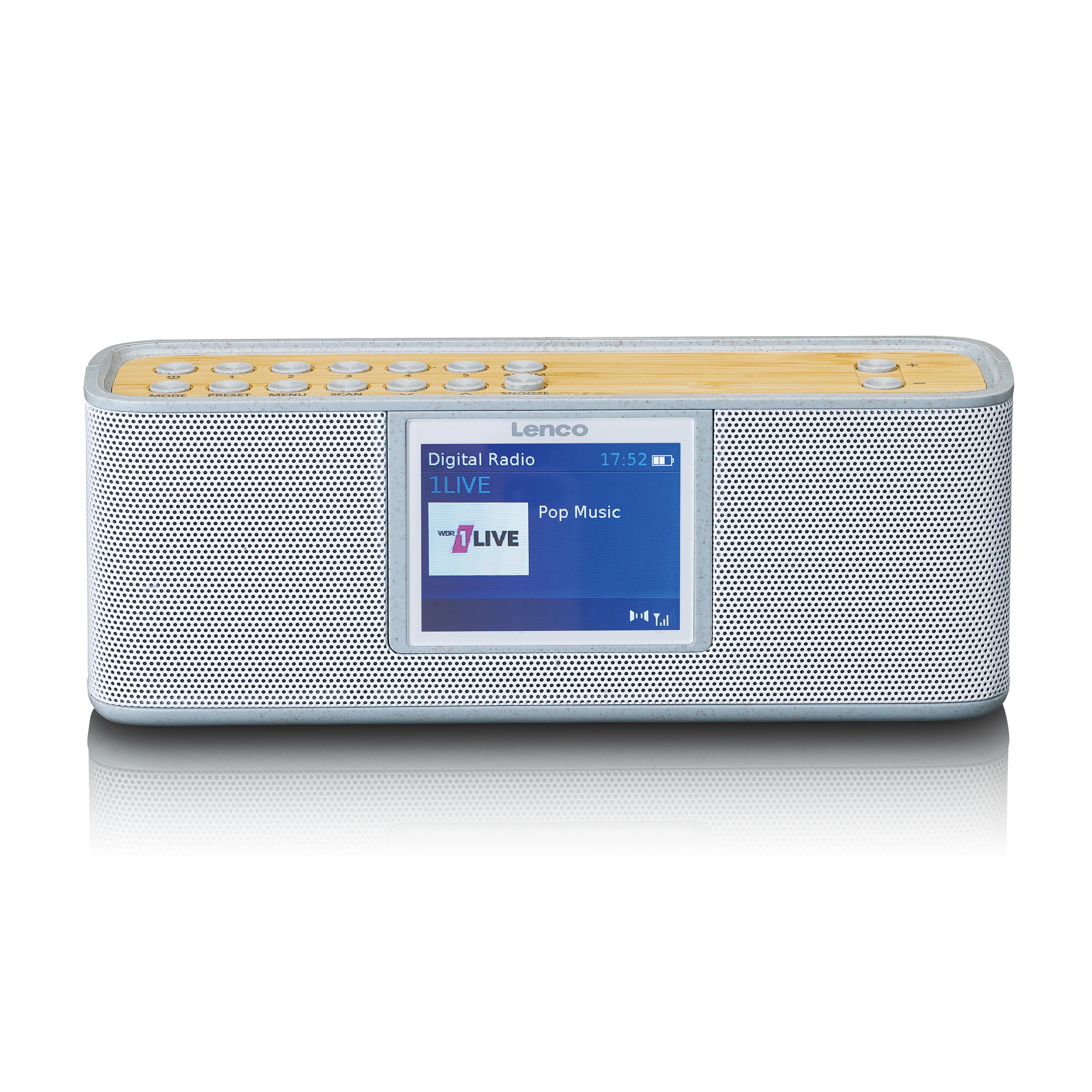 LENCO PDR-046GY - Eco DAB+ radio met Bluetooth® 5.0, white/bamboo