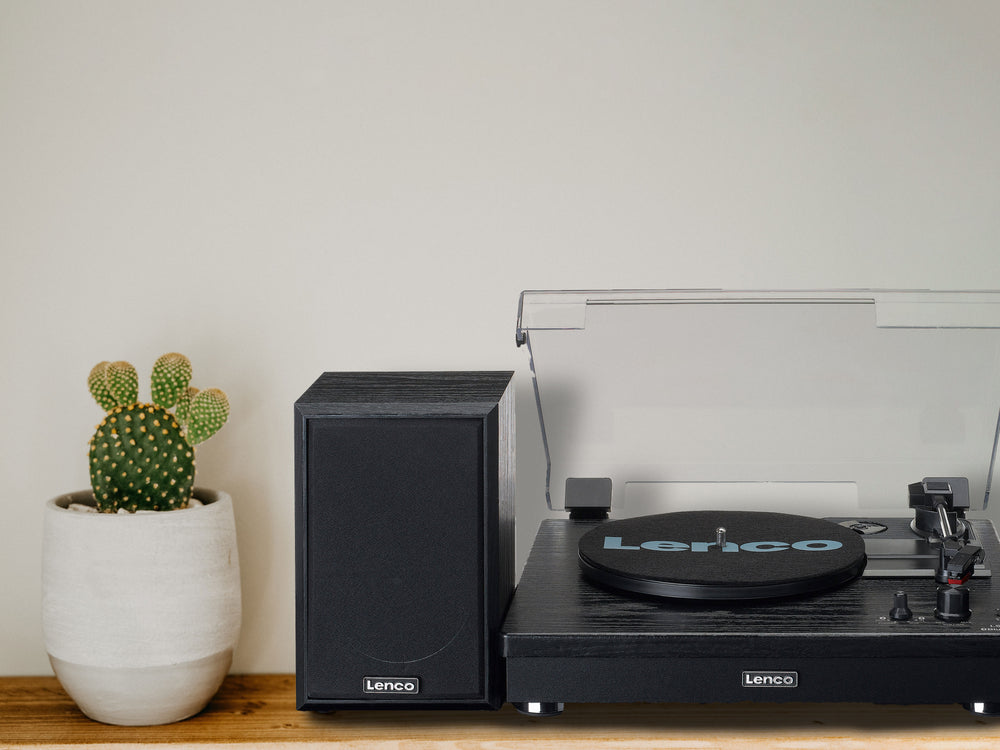 LENCO - LS-101BK - Belt drive wooden turntable