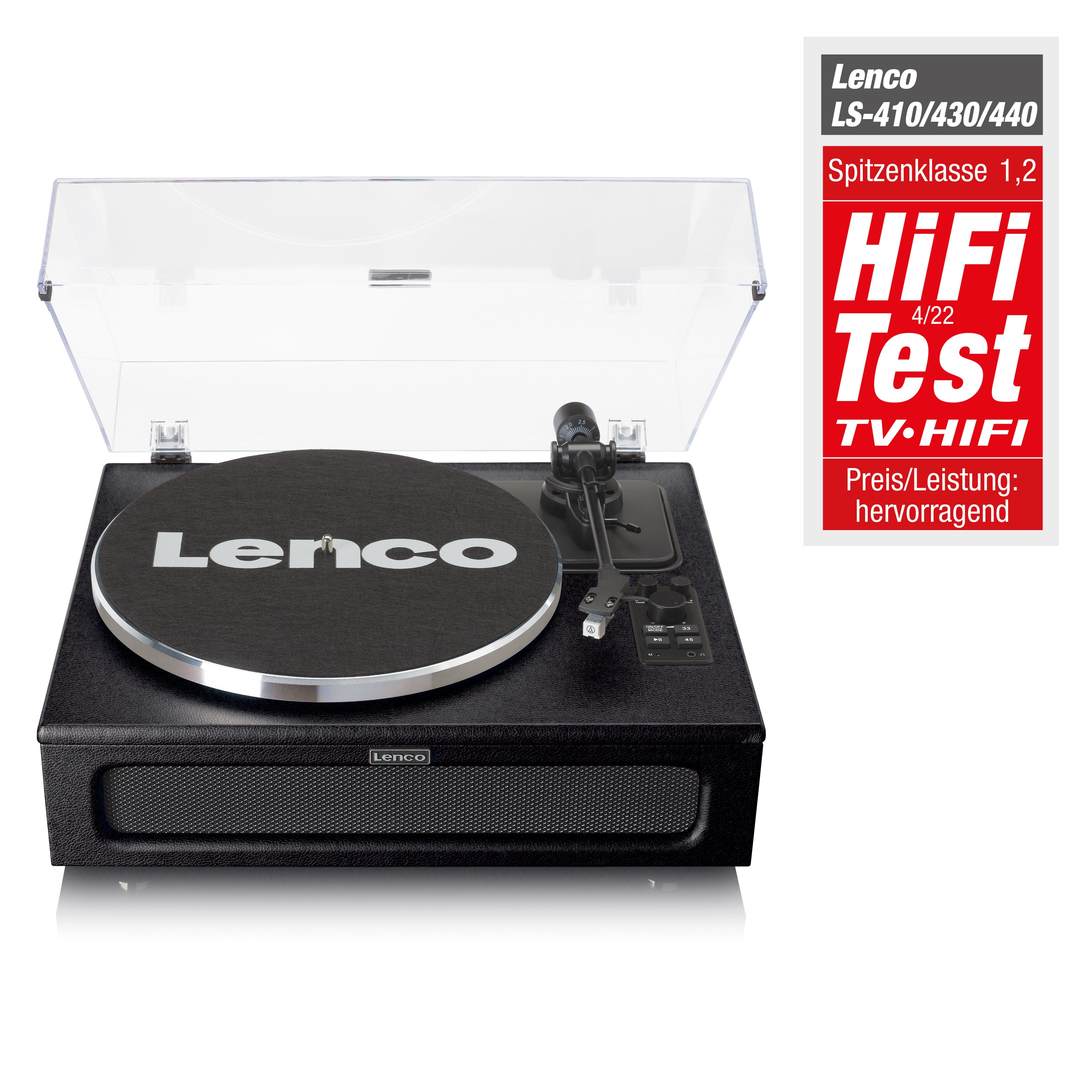 LENCO LS-430BK - Turntable with 4 built-in speakers - Black - Refurbished