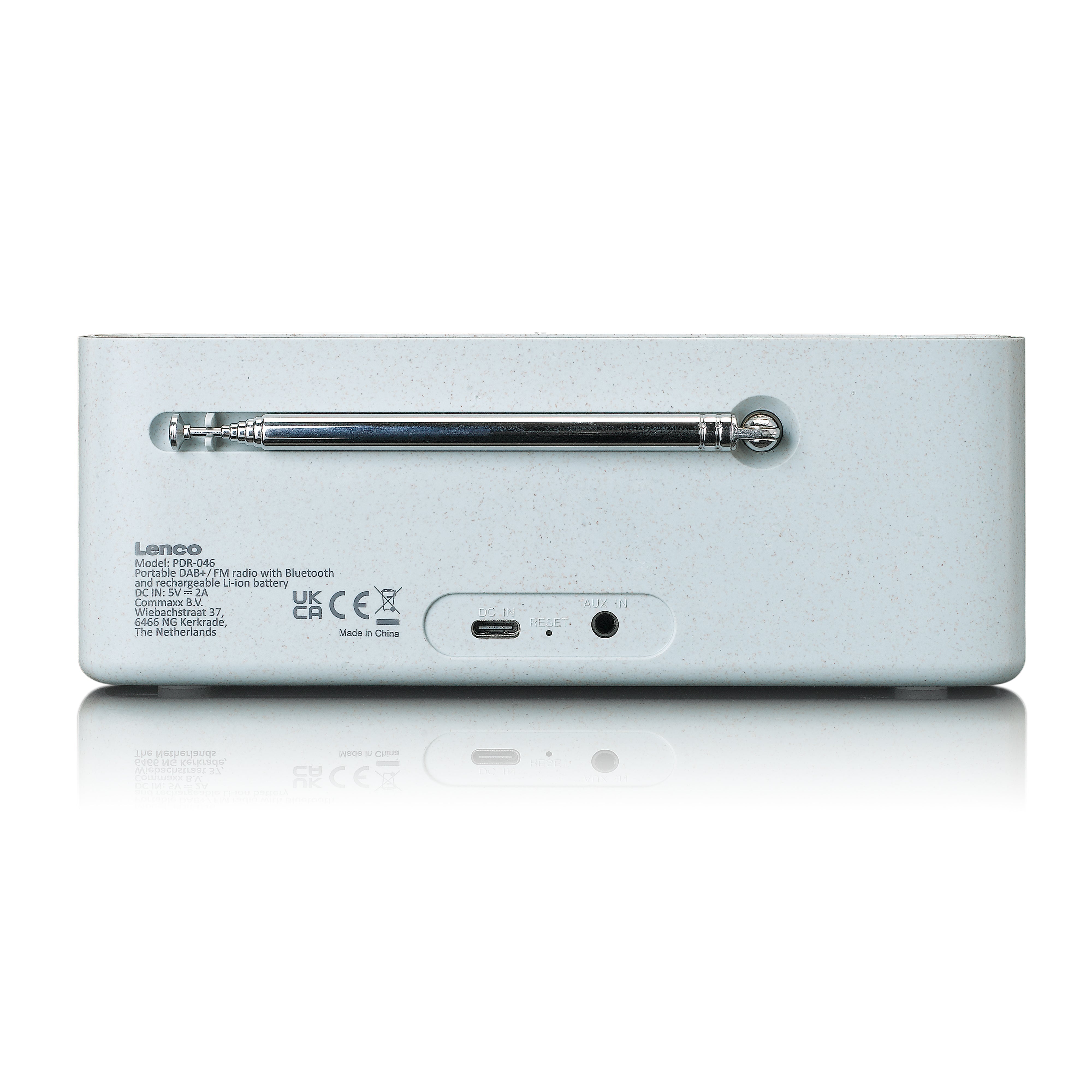LENCO PDR-046GY - Eco DAB+ radio met Bluetooth® 5.0, white/bamboo - Refurbished