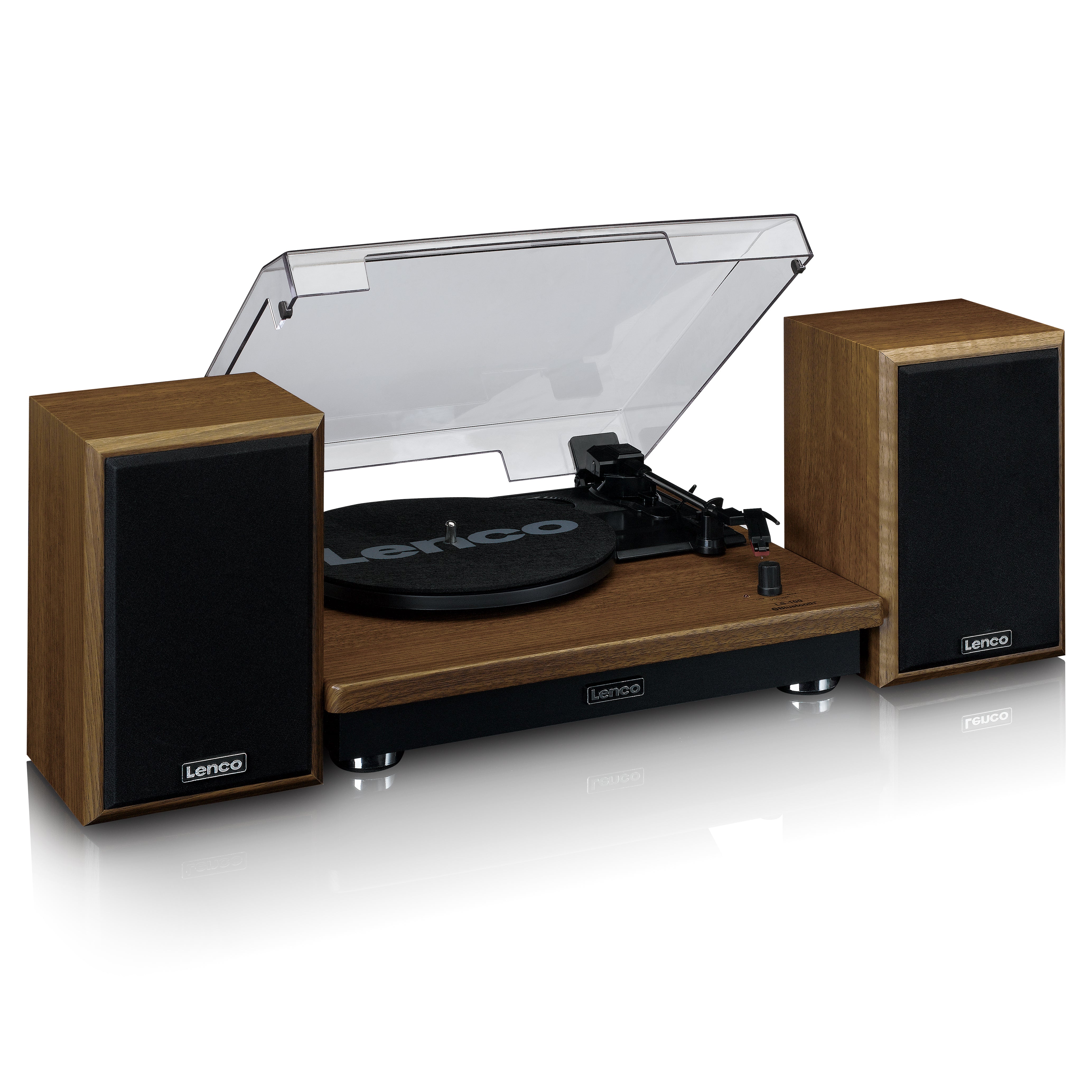 LENCO LS-100WD UK - Turntable with built-in speakers - Wood