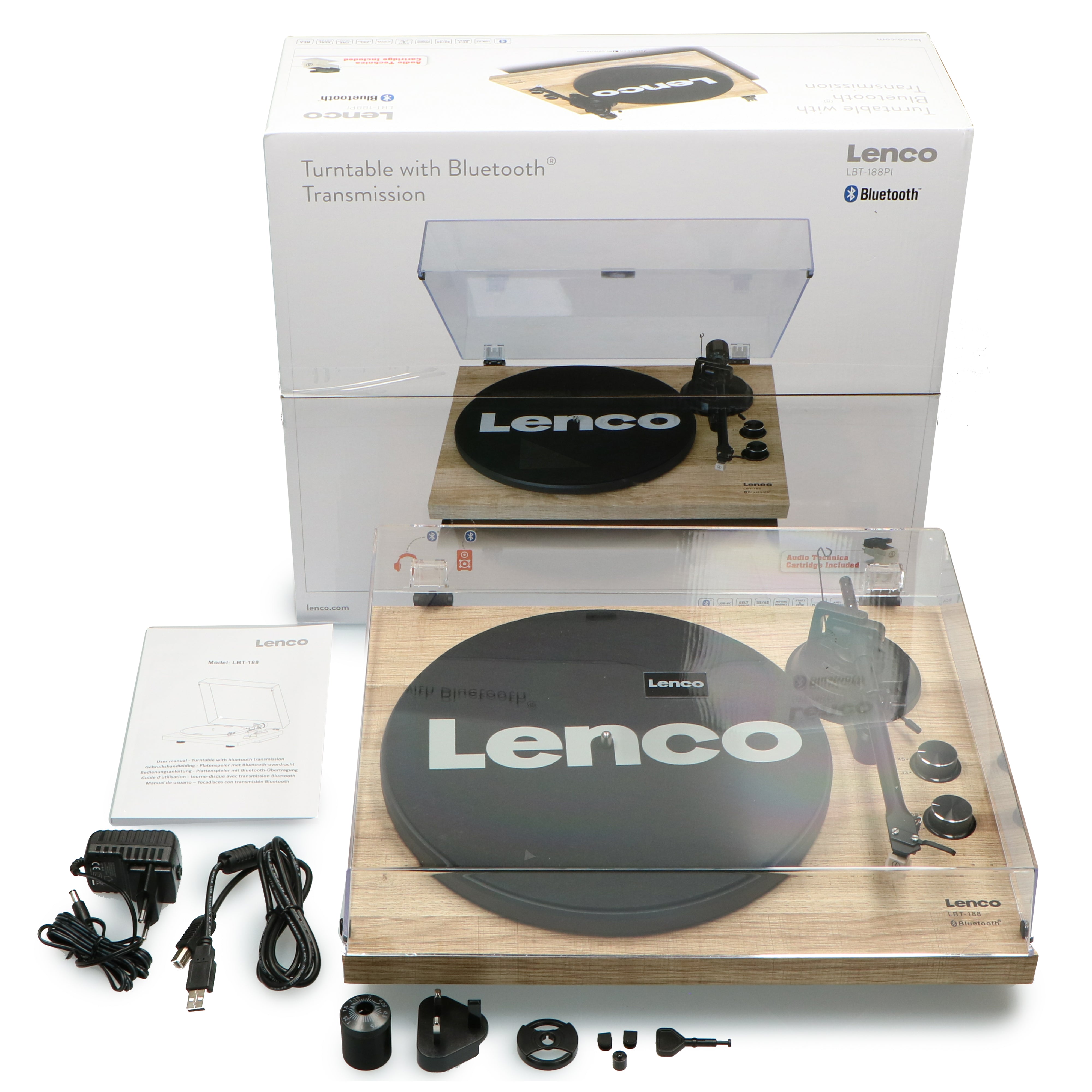 LENCO LBT-188PI - Turntable with transmission, wood Bluetooth®