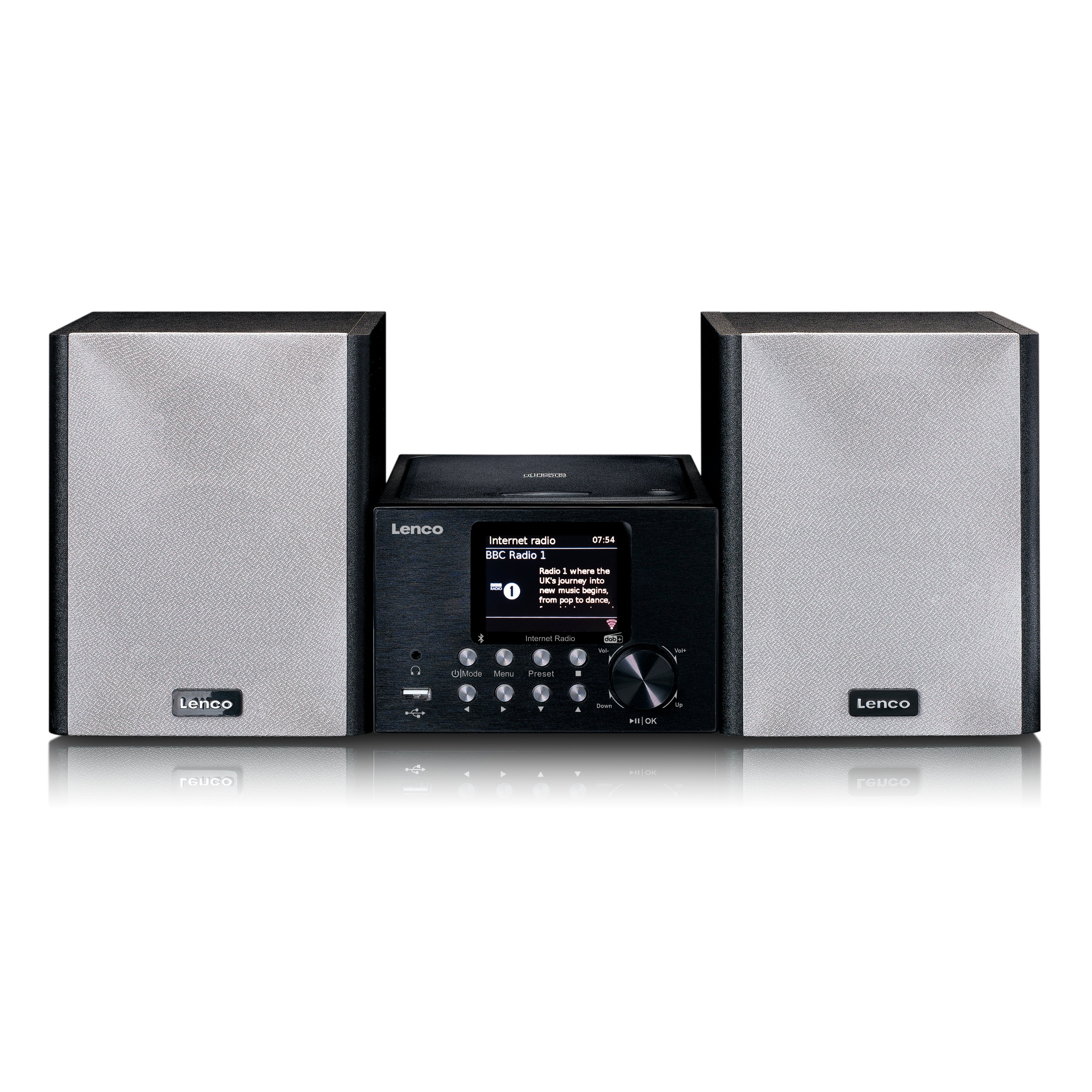 LENCO MC-250BK UK - Micro set with Smart Radio, CD/USB player, internet, DAB+, Bluetooth® - Black - Refurbished