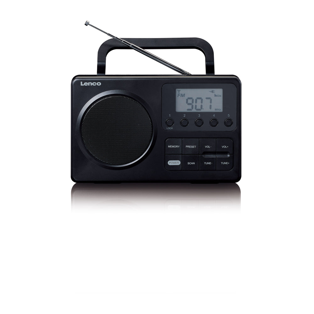 Lenco MPR-035BK - Compact portable FM radio with LCD display - Black