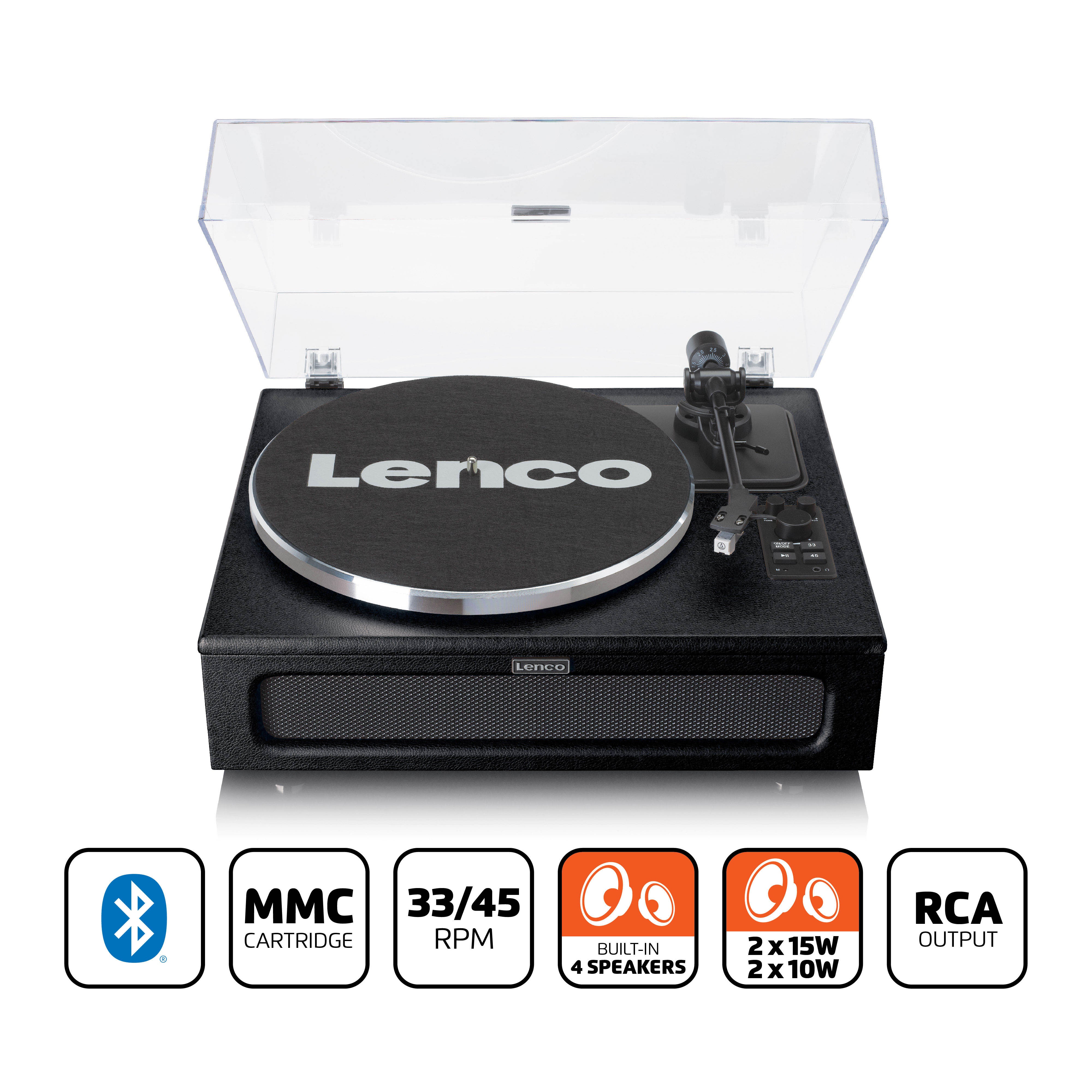 LENCO LS-430BK - Turntable with 4 built-in speakers - Black - Refurbished