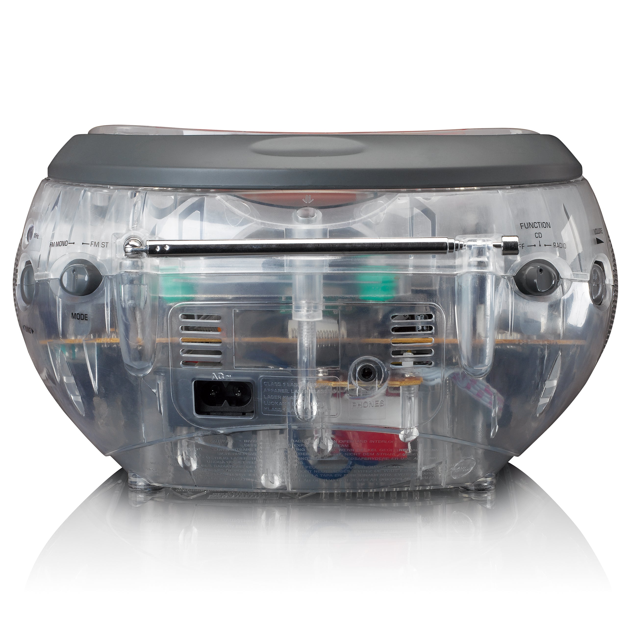 LENCO - SCD-24TR UK - Portable stereo FM radio with CD player - Transparent - Refurbished